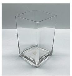 Clear glass square cylinder made-hand