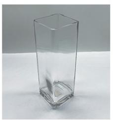Clear glass square cylinder made-hand