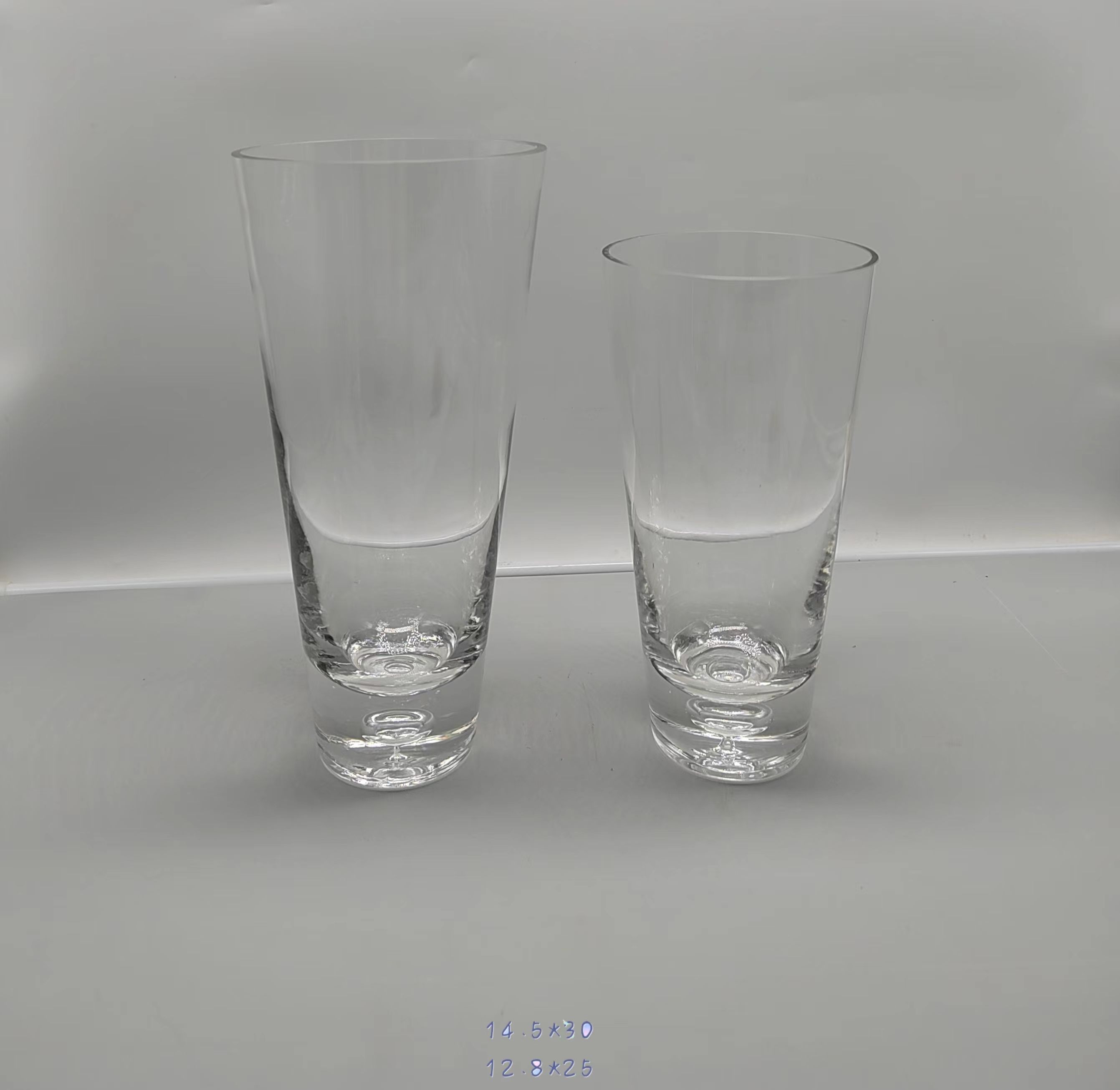 A group of clear glass vase made-hand