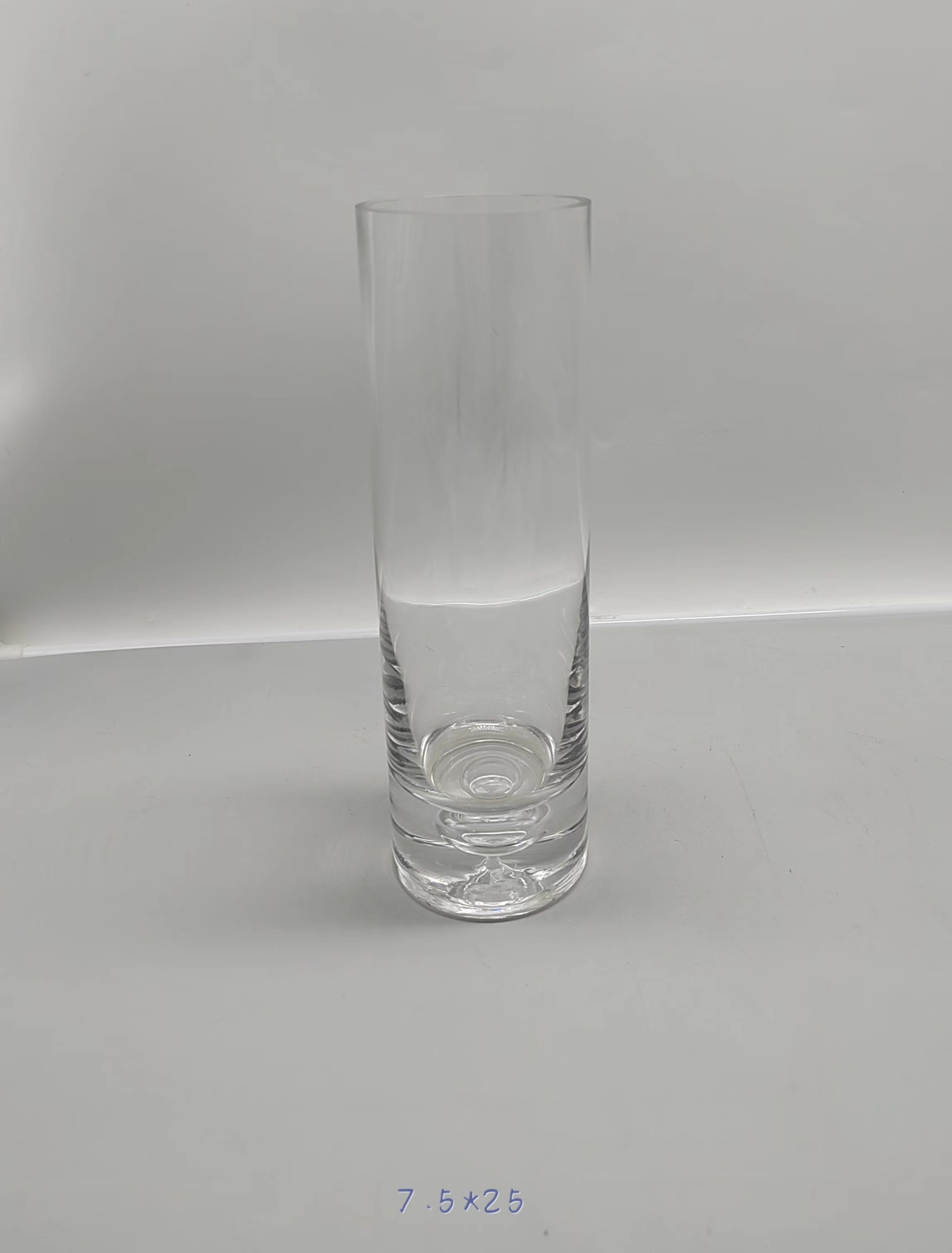 Clear glass vase made by hands