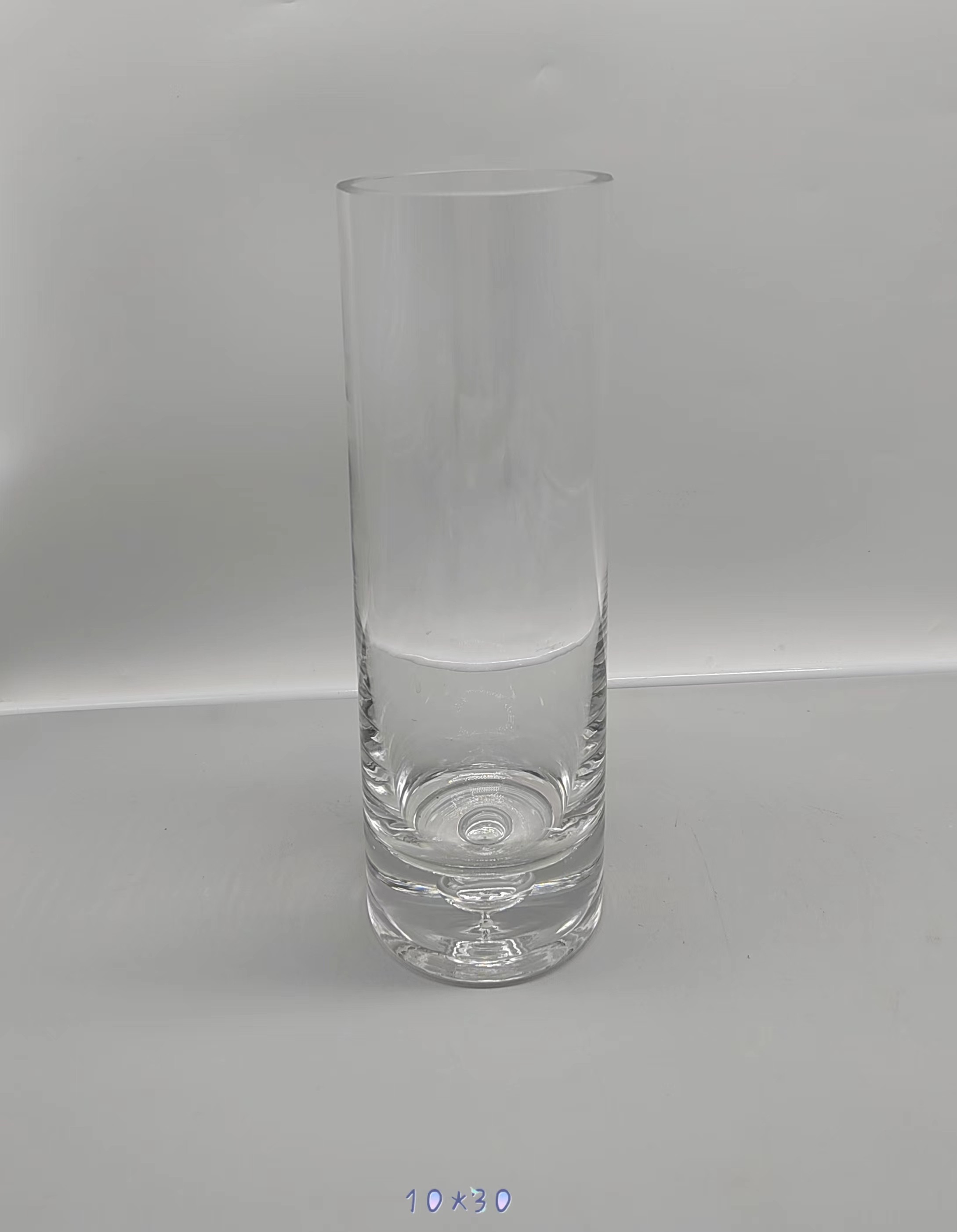 Clear glass cylinder made-hand 