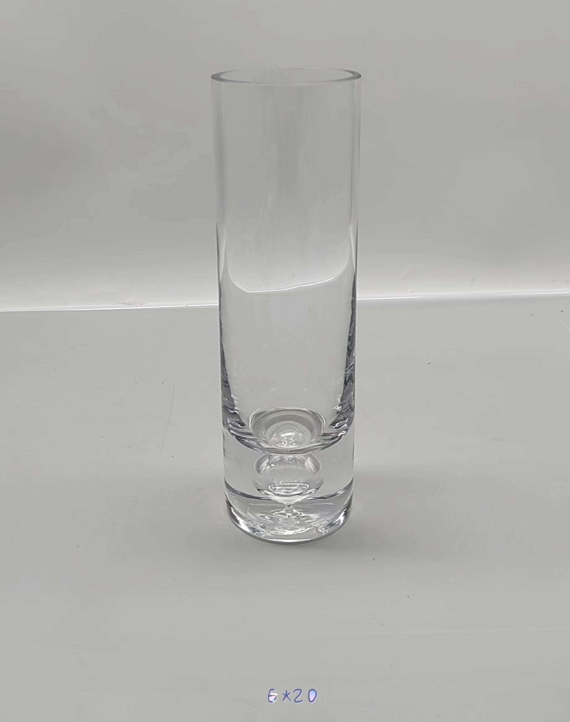 Clear glass cylinder made-hand 