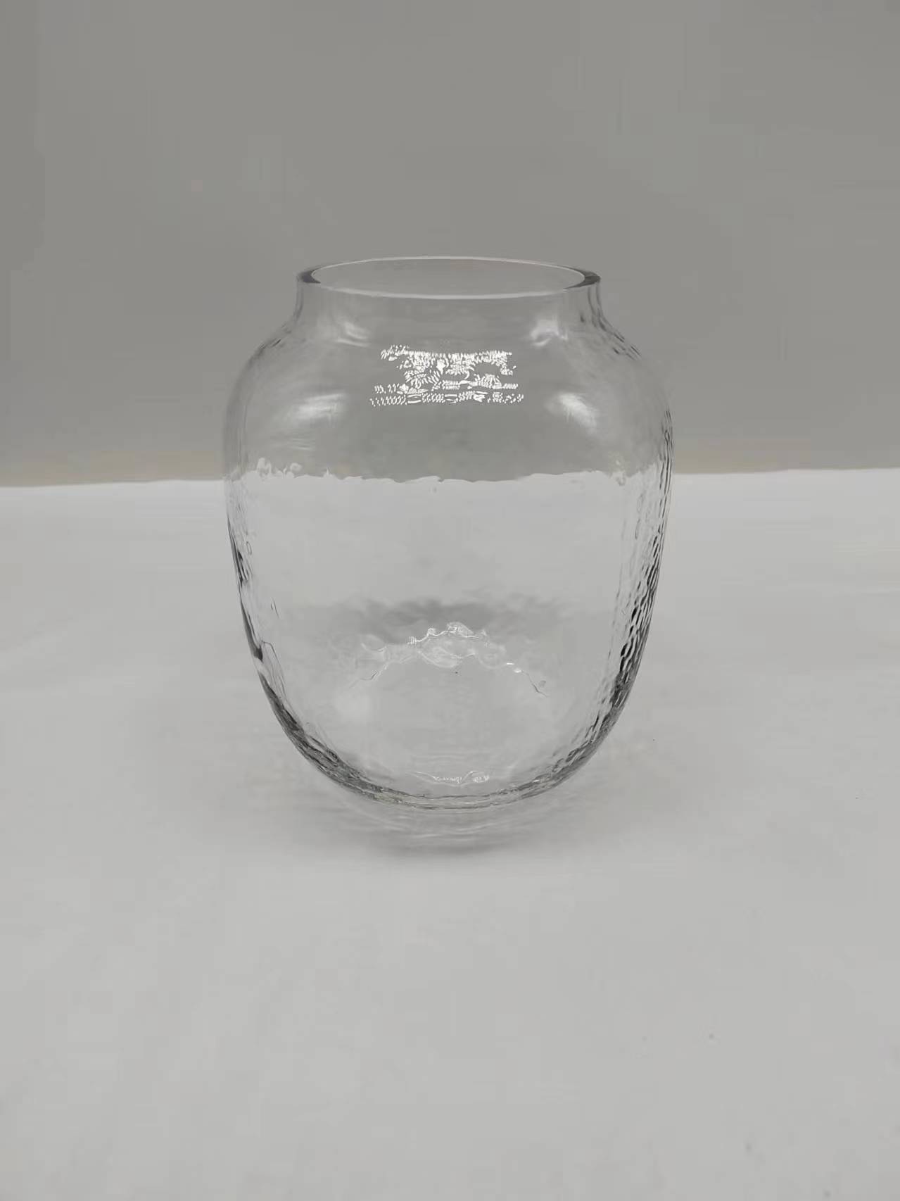 Clear glass vase made by hands