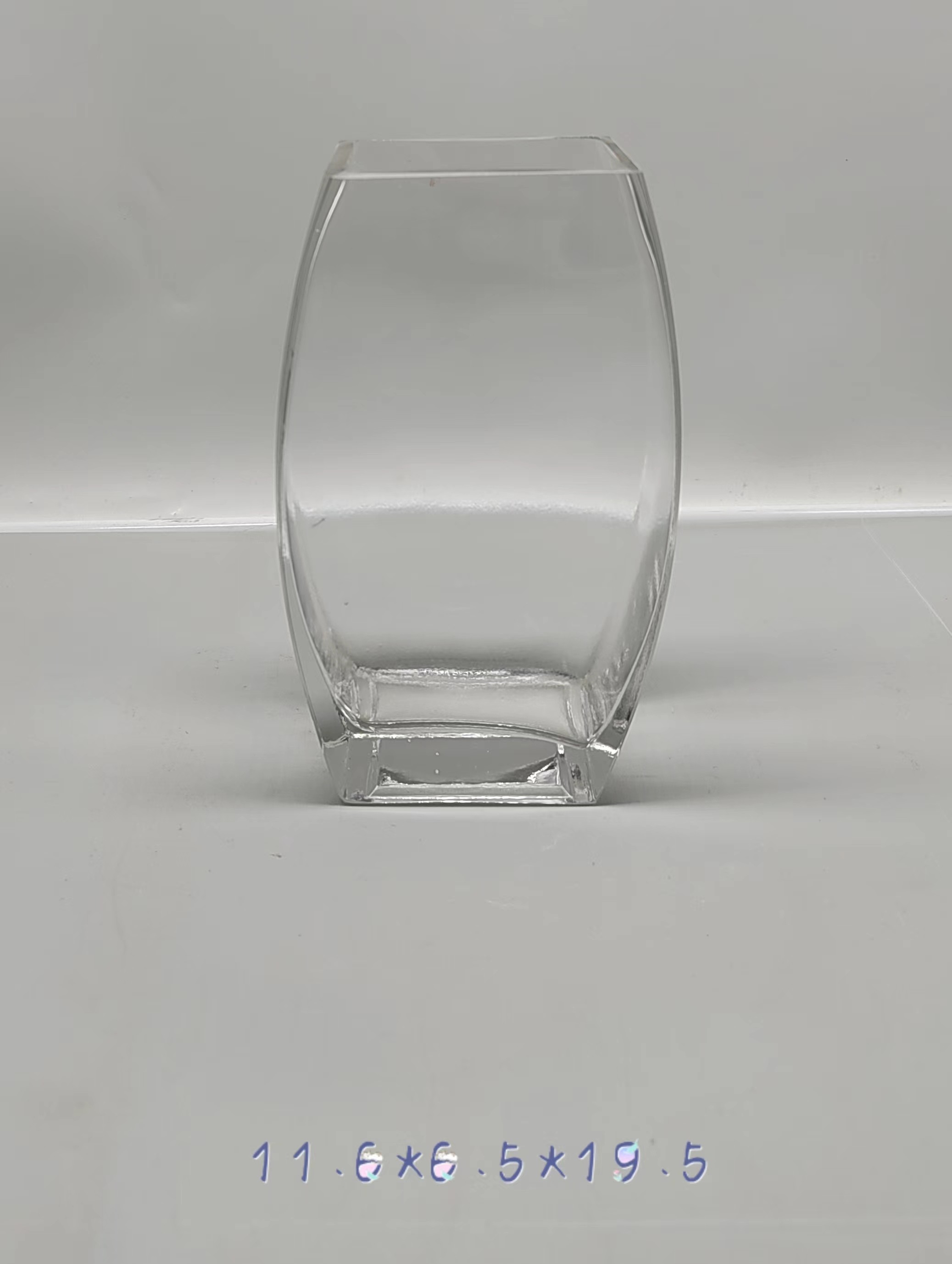 Clear glass vase made by hands