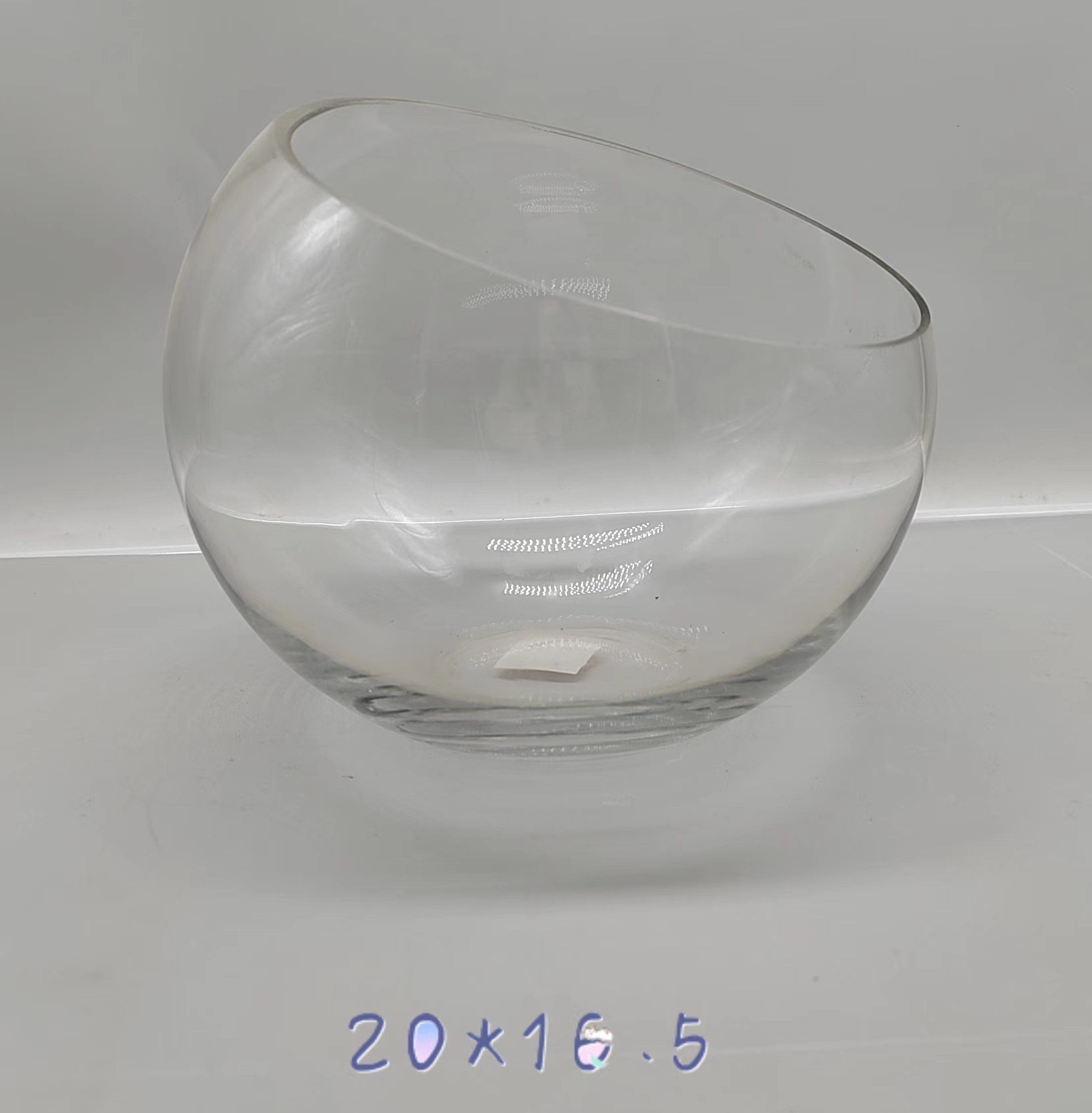 Clear glass candle holder