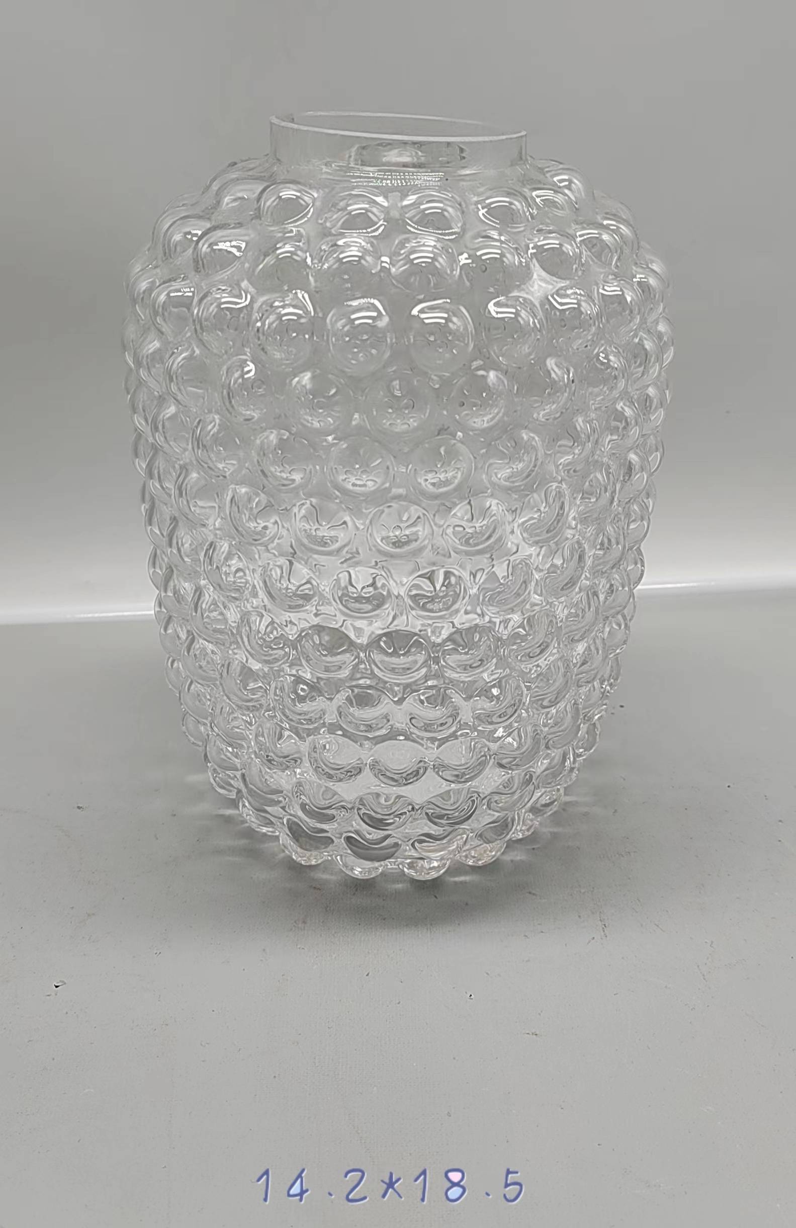 Clear glass vase made by hands