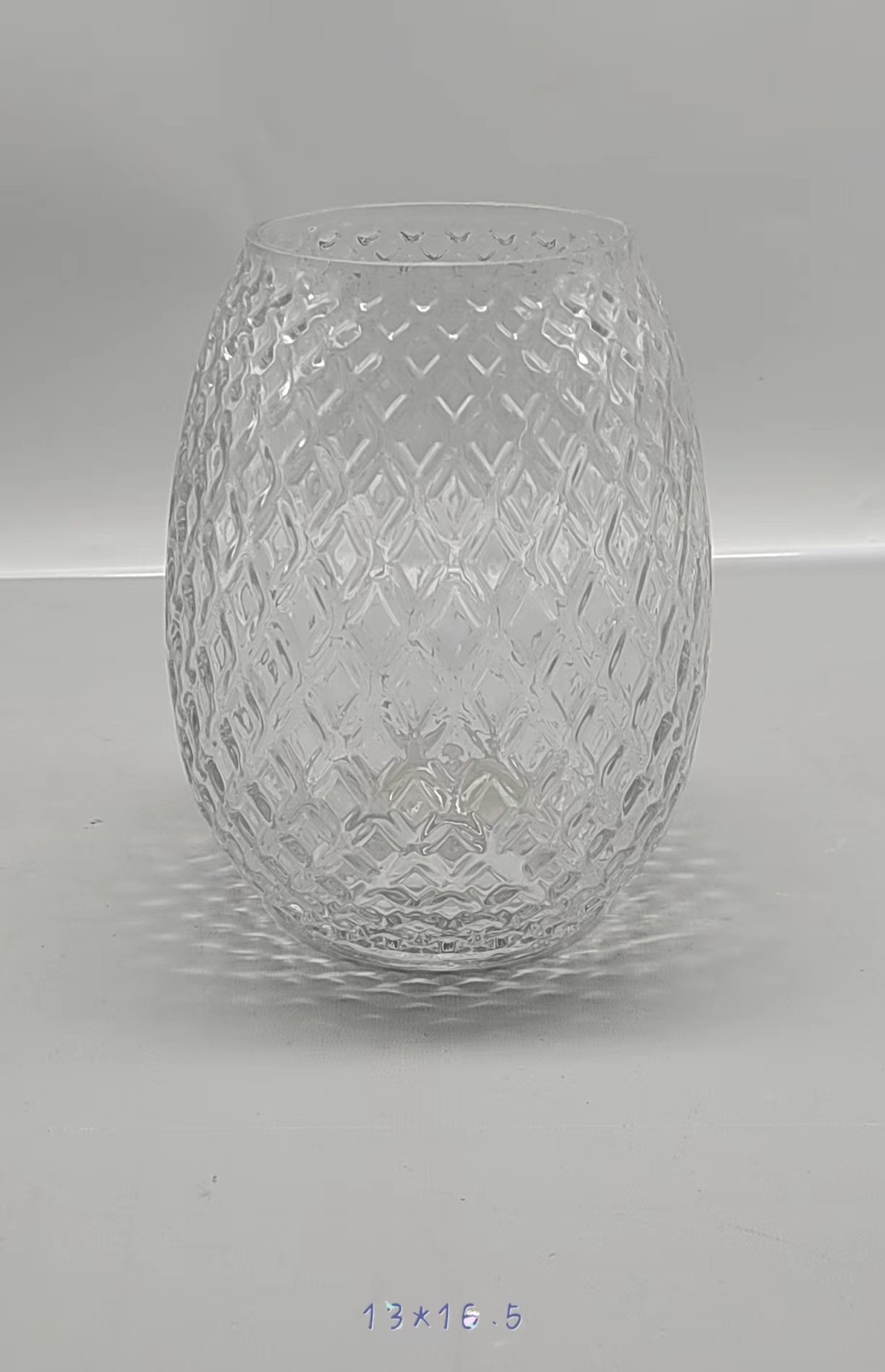 Clear glass vase made by hands