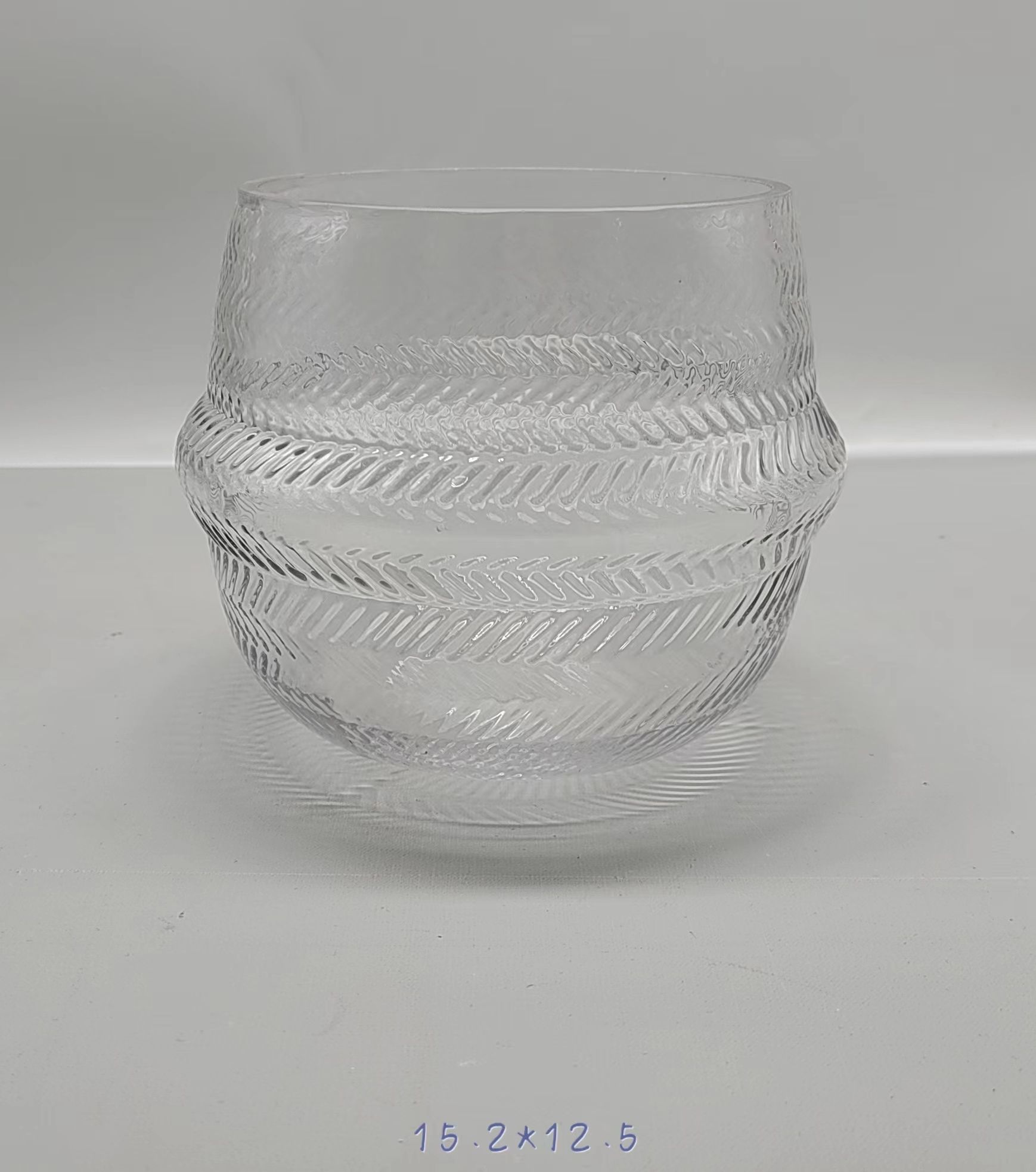 Clear glass vase made by hands