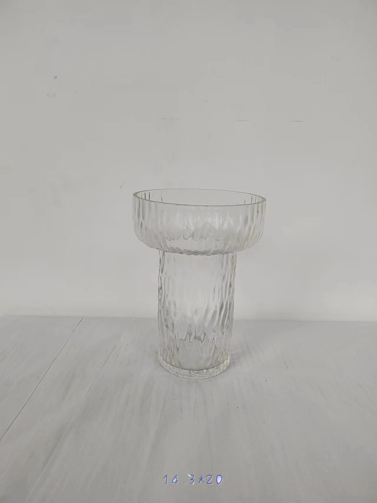 Clear glass vase made by hands