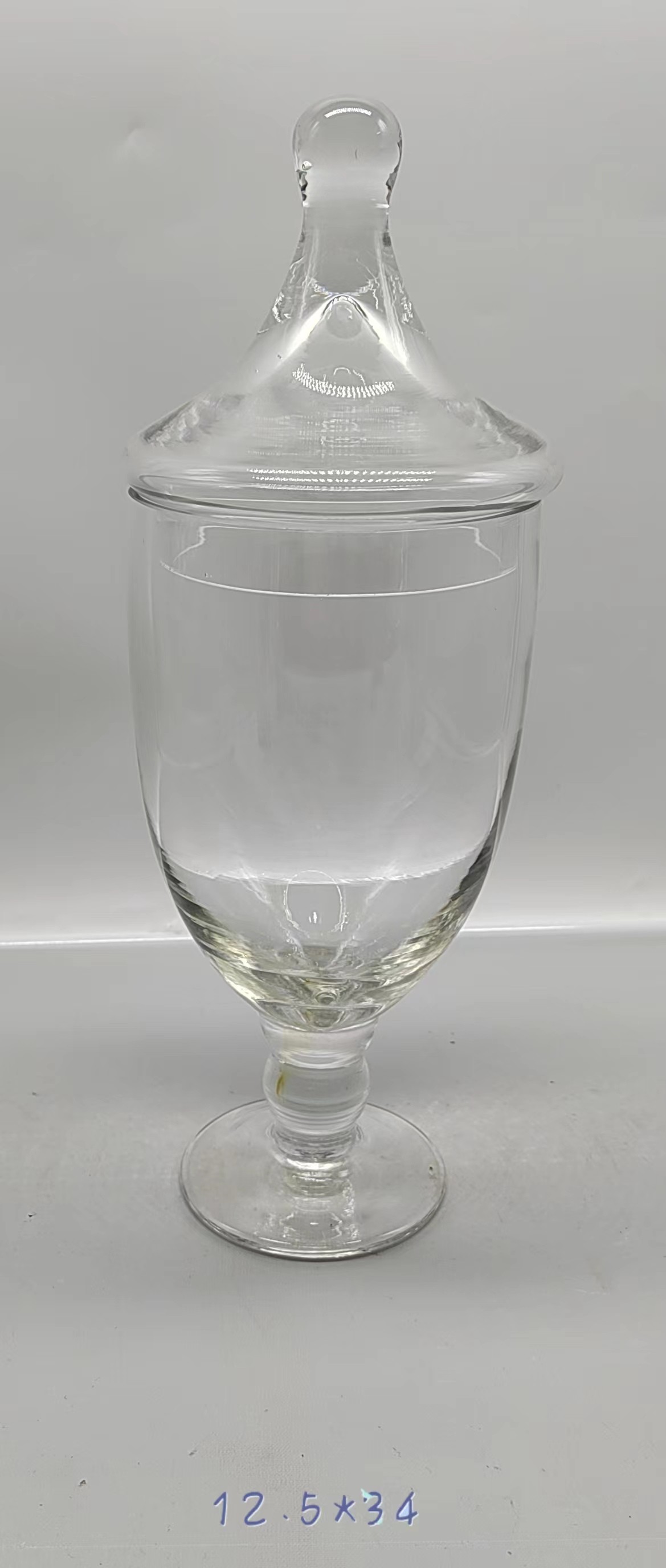 Clear Glass candy  jar made by hands