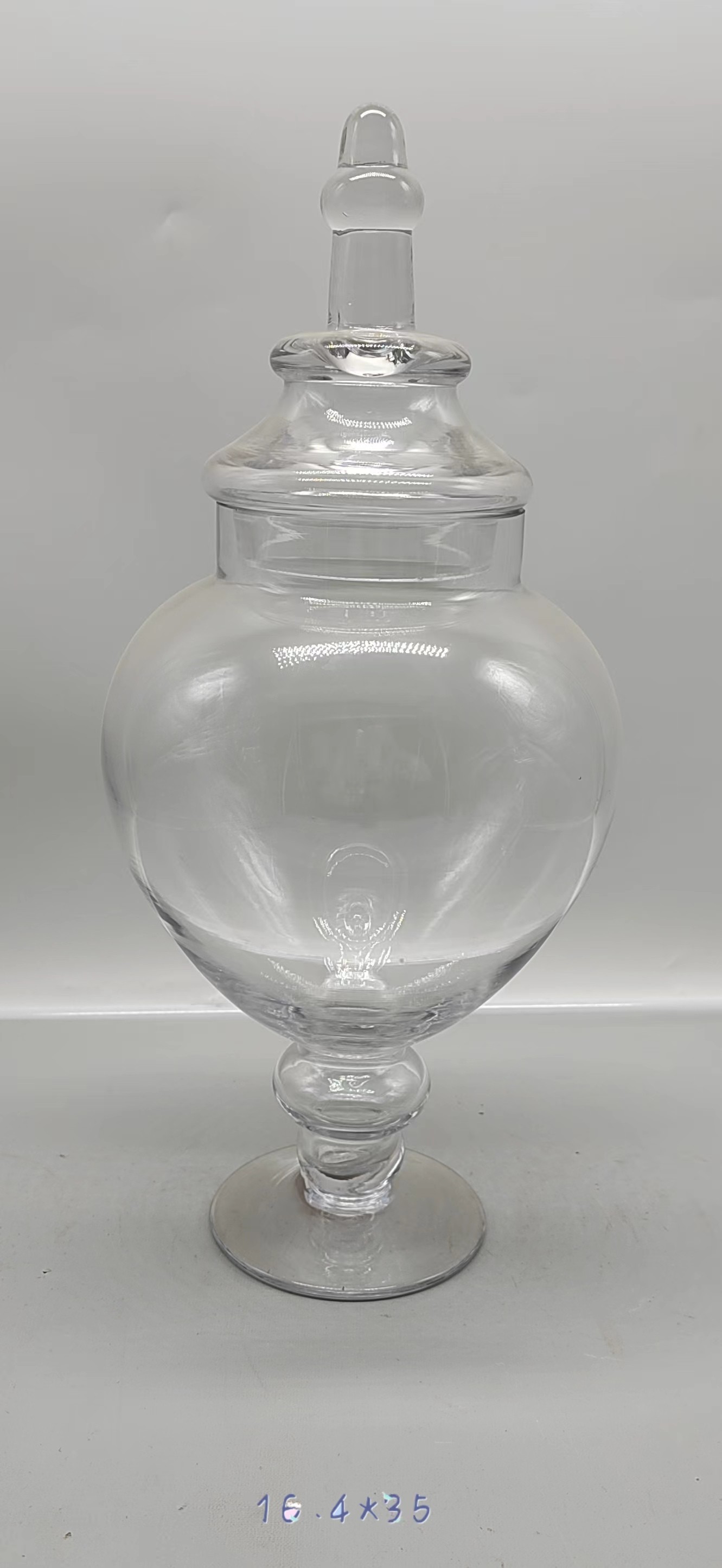 Clear Glass  jar made by hands