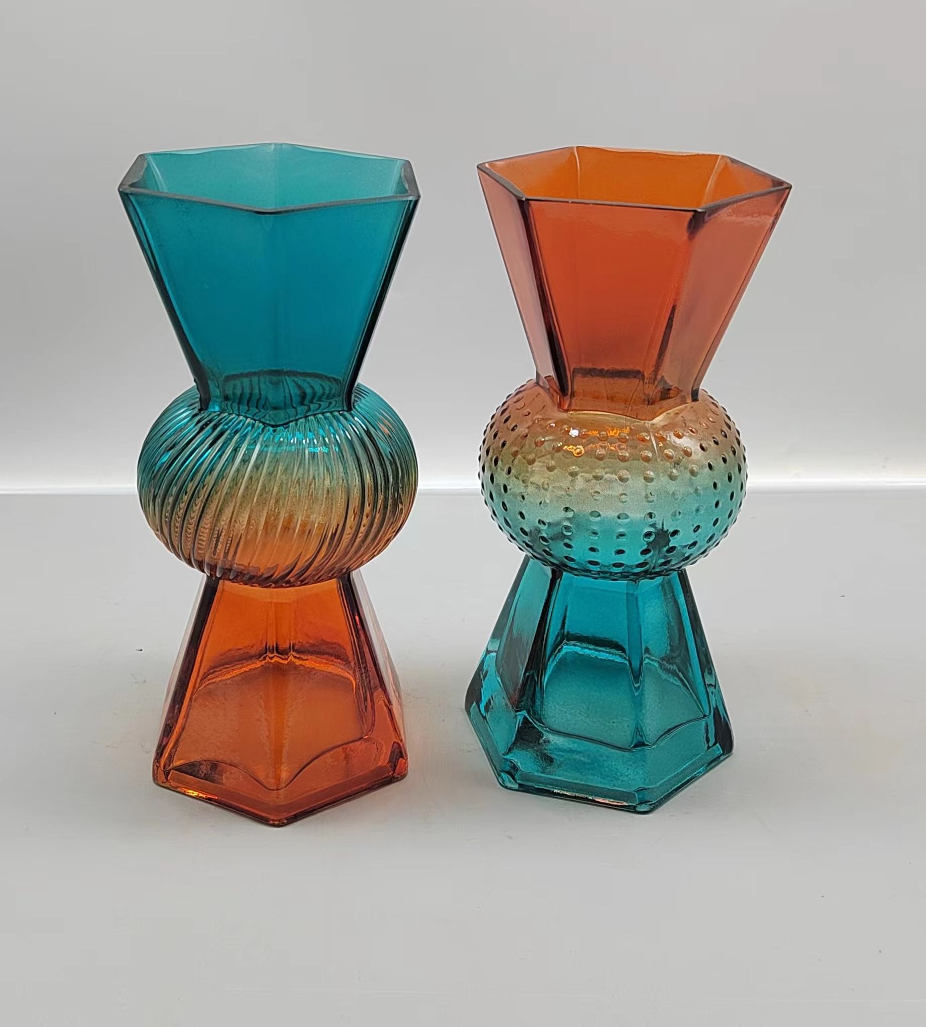 Glass vase spray color hand-made