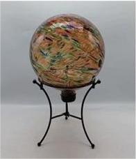 Glass  garden ball with metal stand