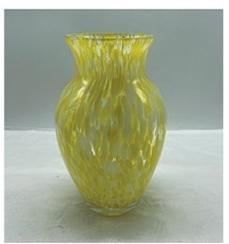 Glass vase in primary yellow color
