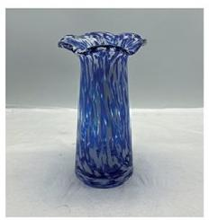 Glass vase in primary  blue color/L
