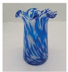 Glass vase in primary  blue color/S