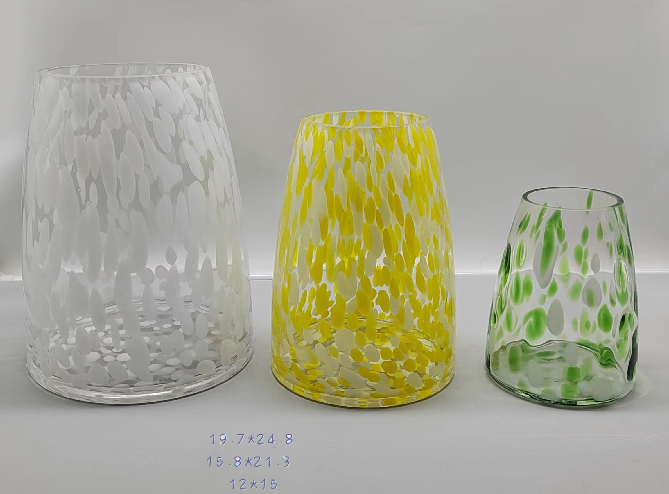 Agroup of colorful glass vase hand-made