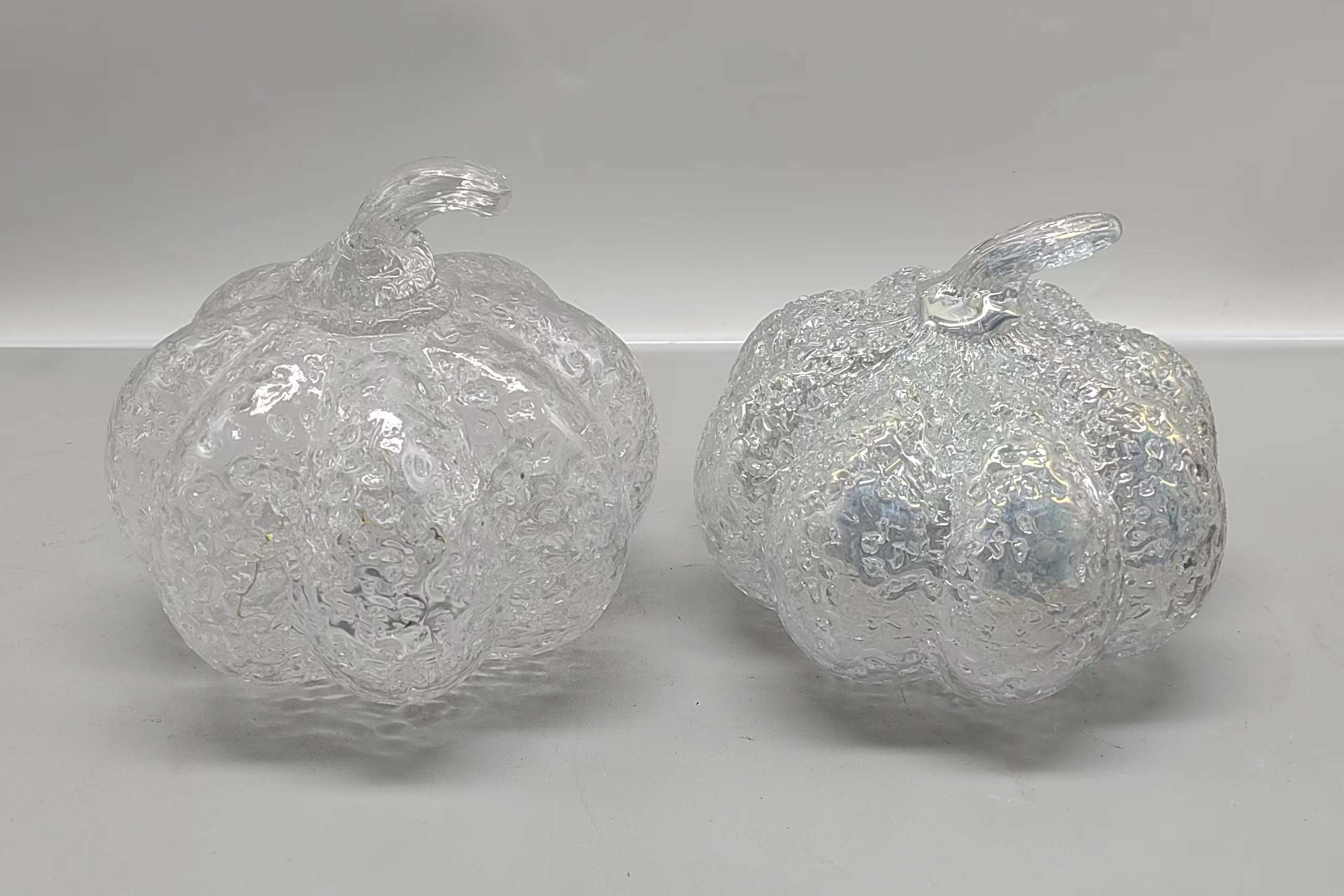 Clear glass pumpkin  for Halloween with light