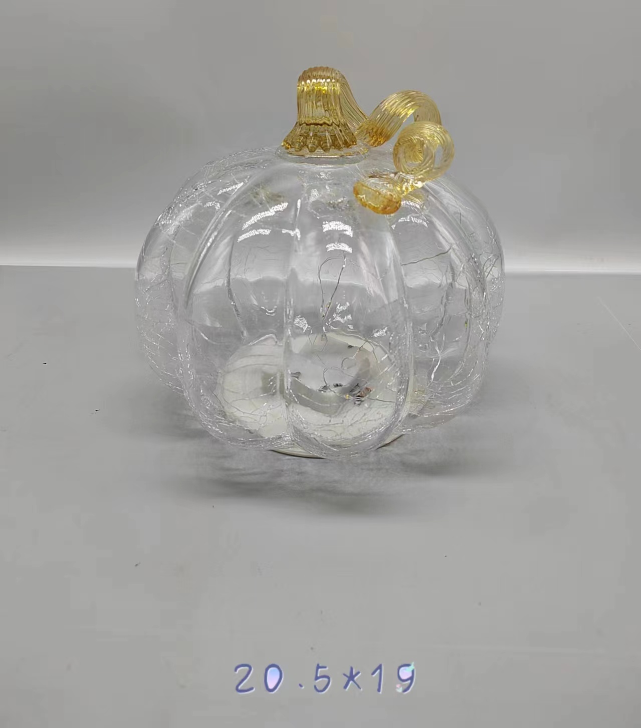 Clear glass pumpkin  for Halloween with light