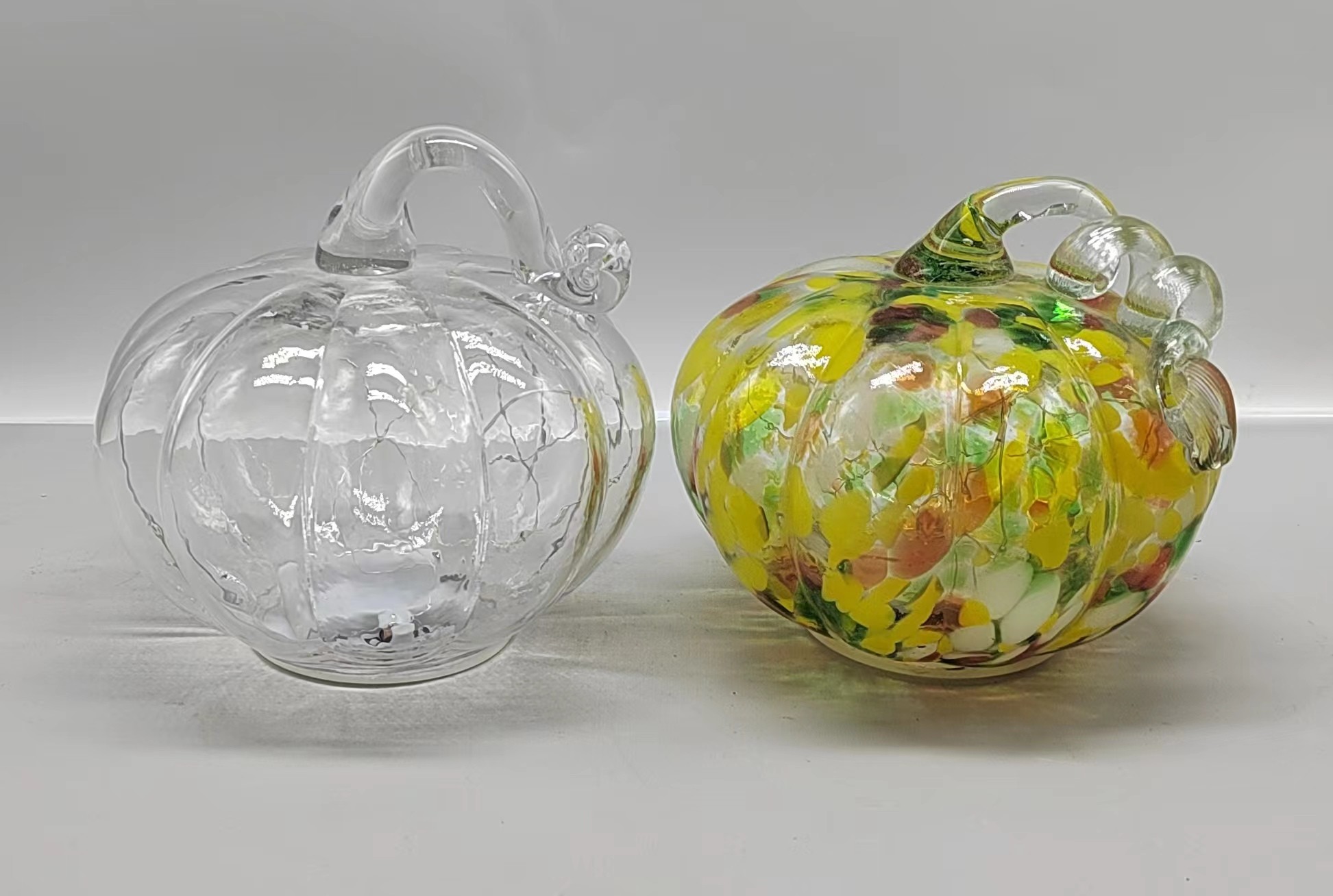 Glass pumpkin  for Halloween with light