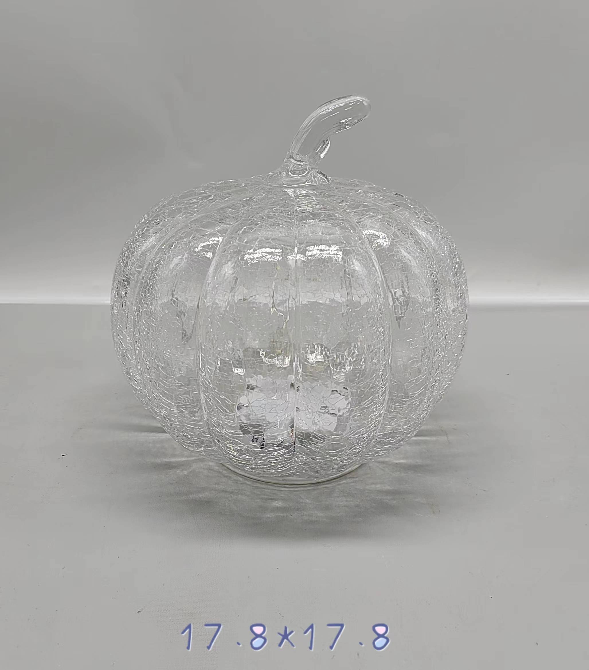Clear glass pumpkin  for Halloween with light
