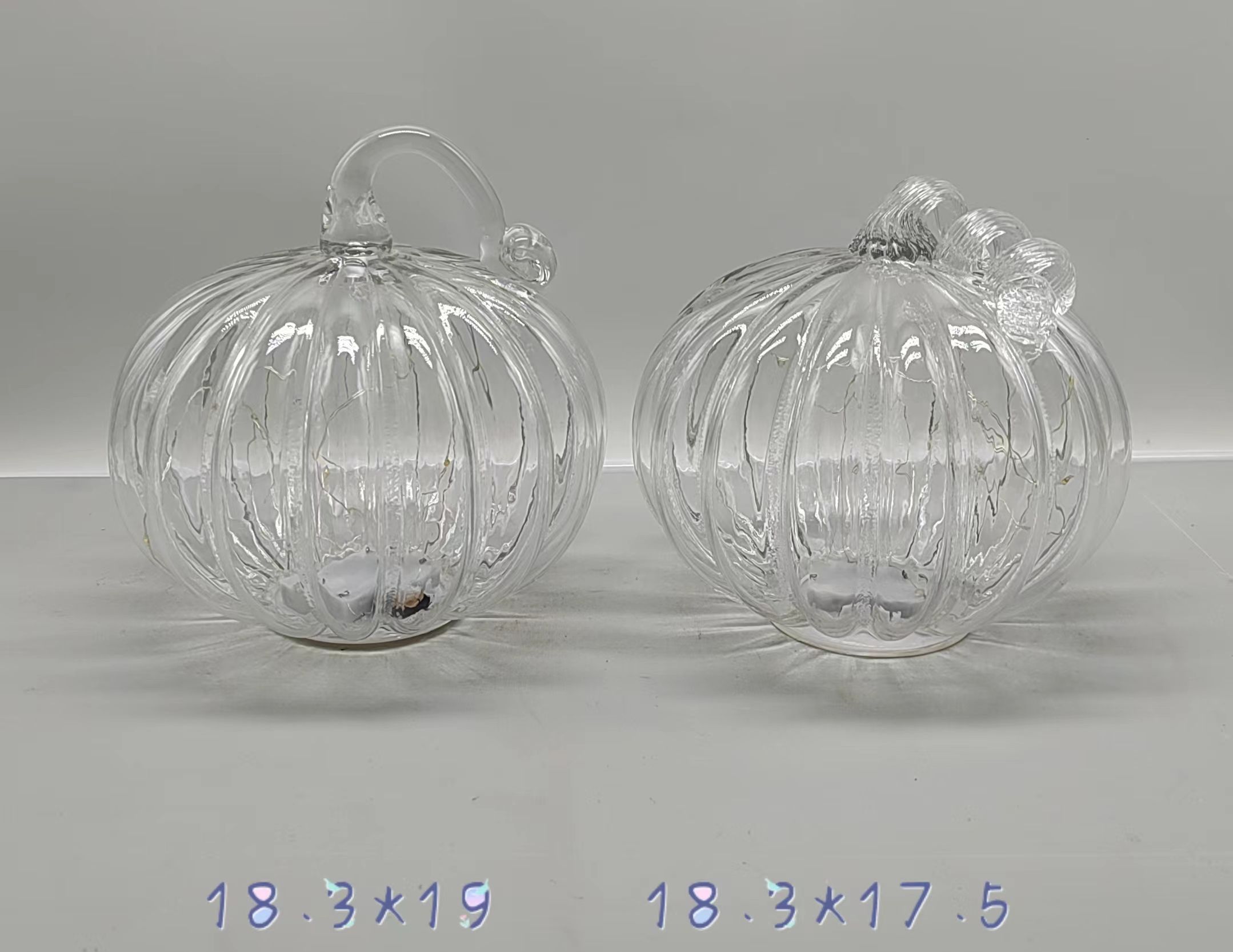 Clear glass pumpkin  for Halloween with light