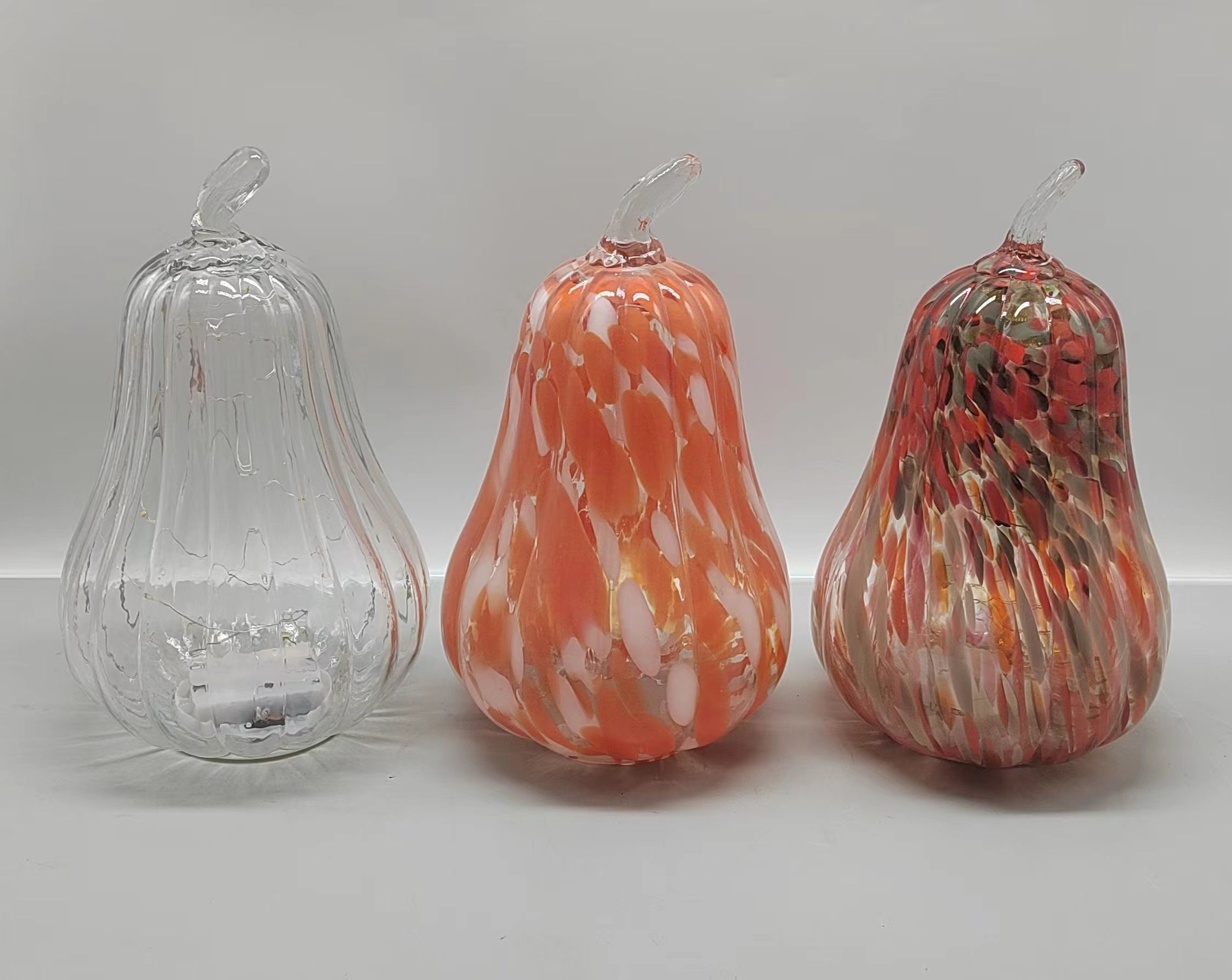Glass pumpkin  for Halloween with light