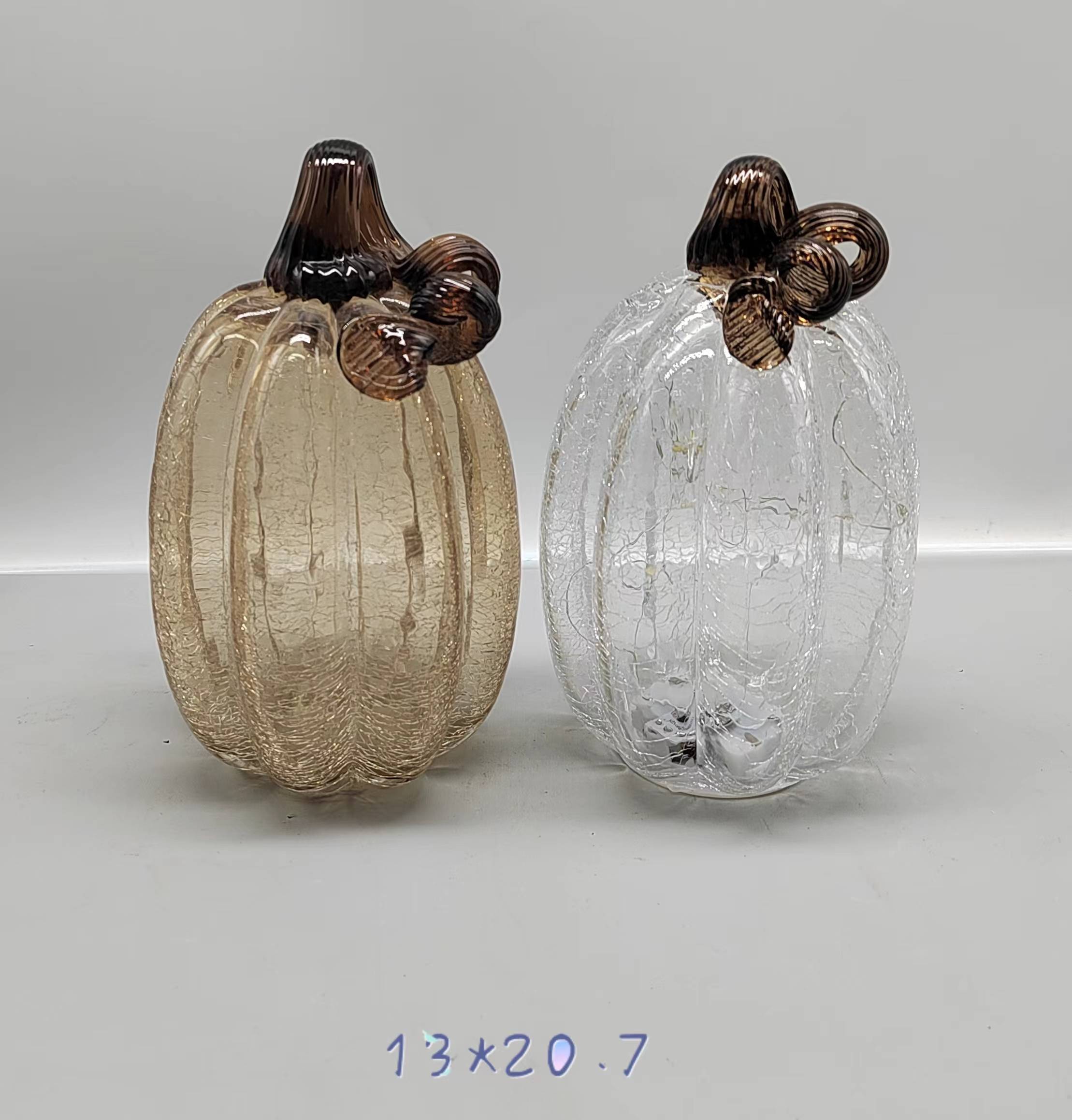 Glass pumpkin  for Halloween   Ice crack