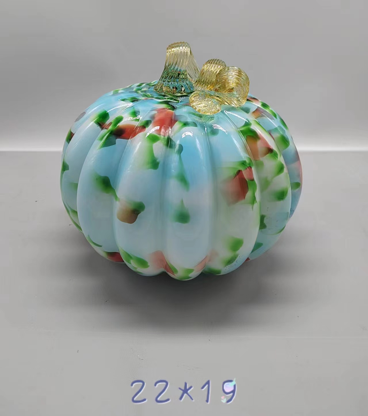 Glass  pumpkin for halloween in primary color made-hand