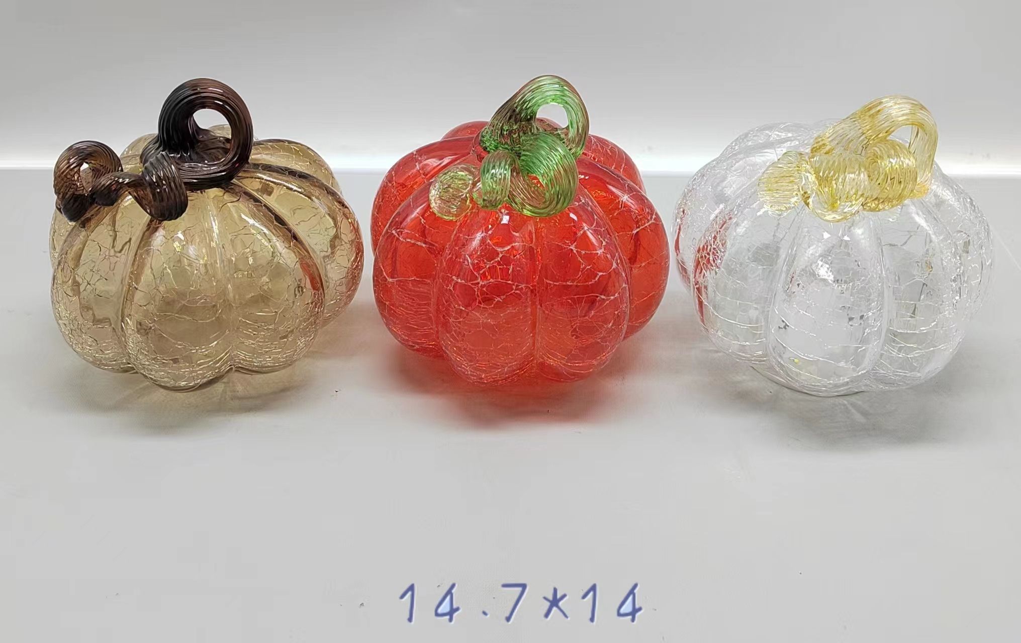 Glass pumpkin  for Halloween   hand-made