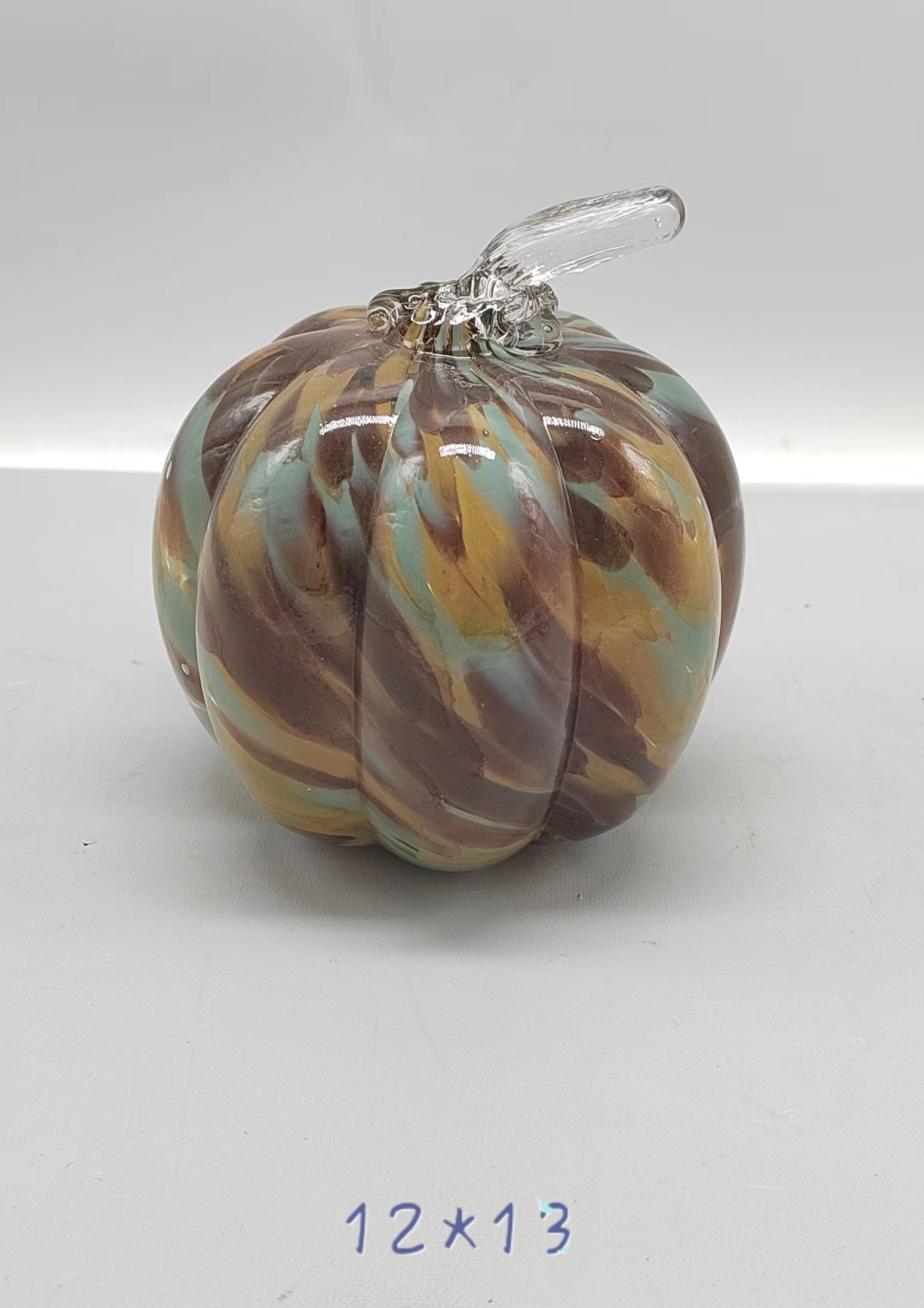 Glass pumpkin  for Halloween in primary color  hand-made