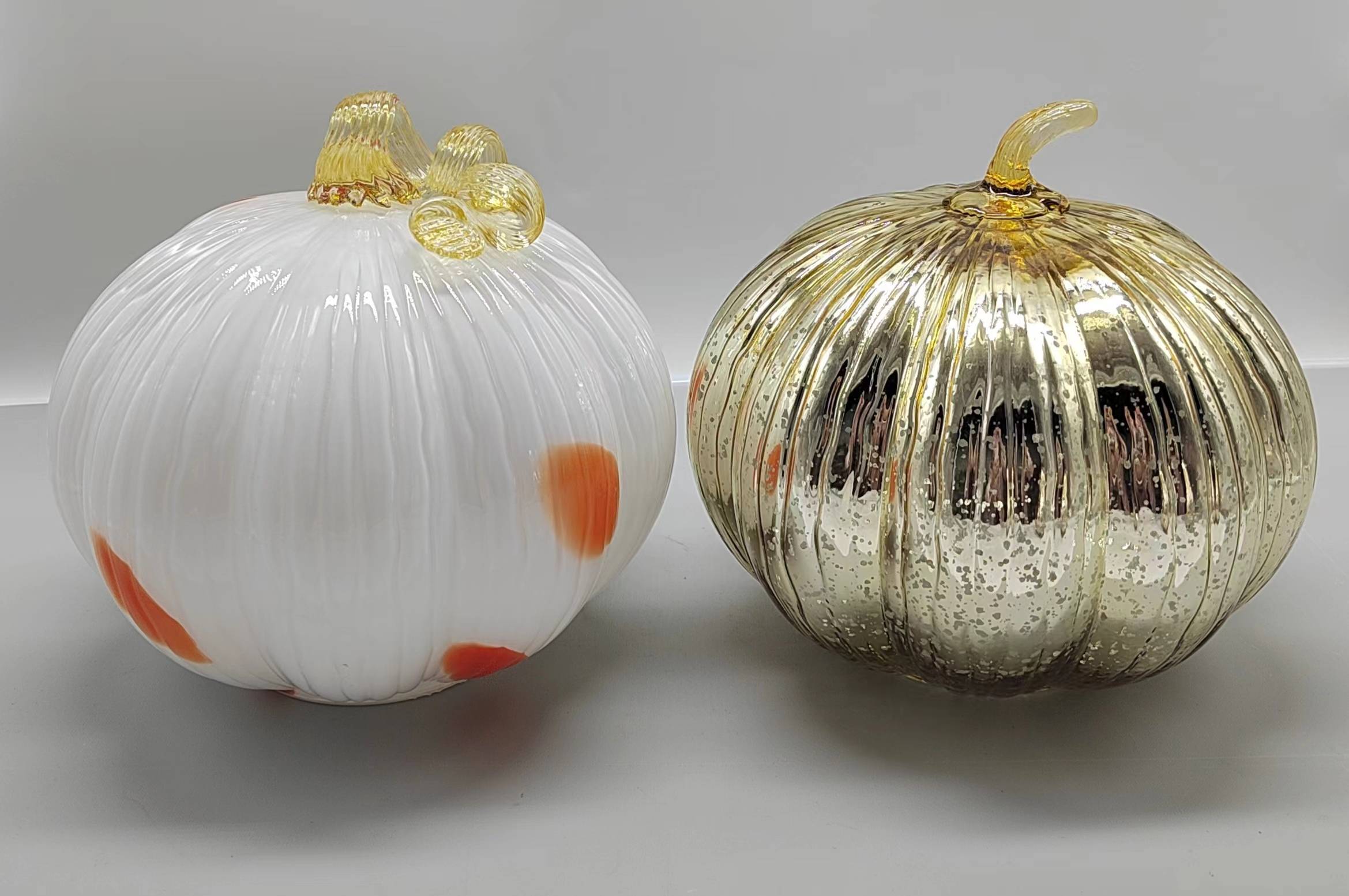 Glass pumpkin  for Halloween   hand-made