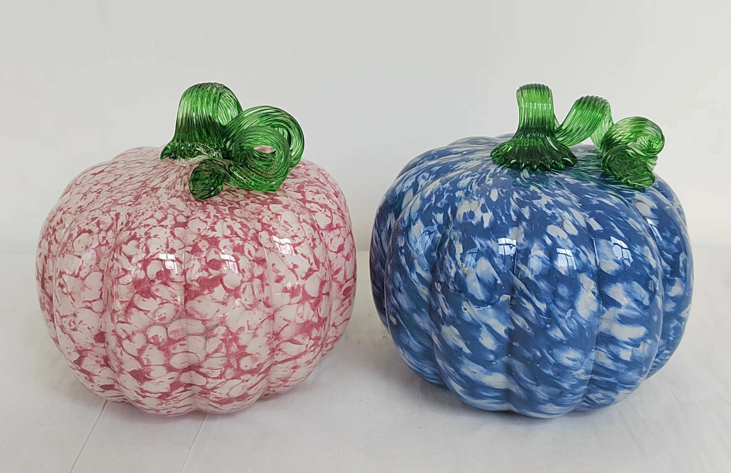 Glass pumpkin  for Halloween in primary color  hand-made