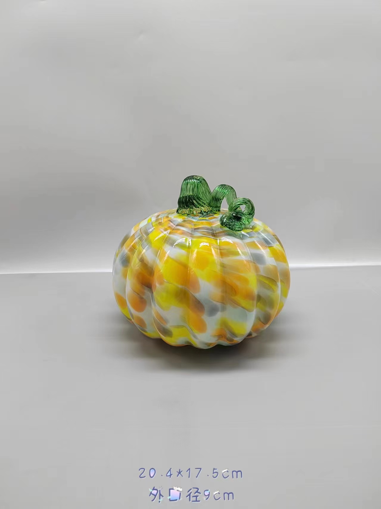 Glass pumpkin  for Halloween in primary color  hand-made