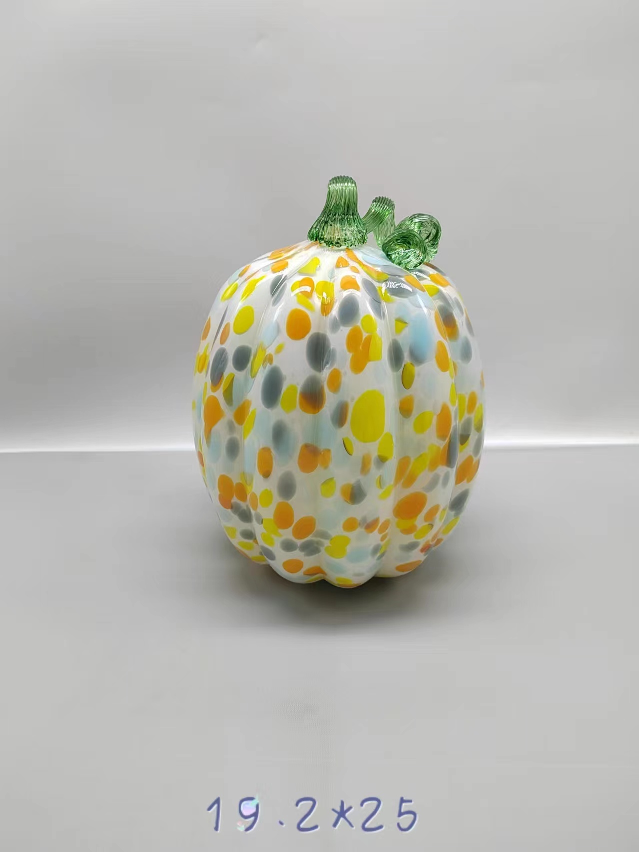 Glass  pumpkin for halloween in primary color made-hand
