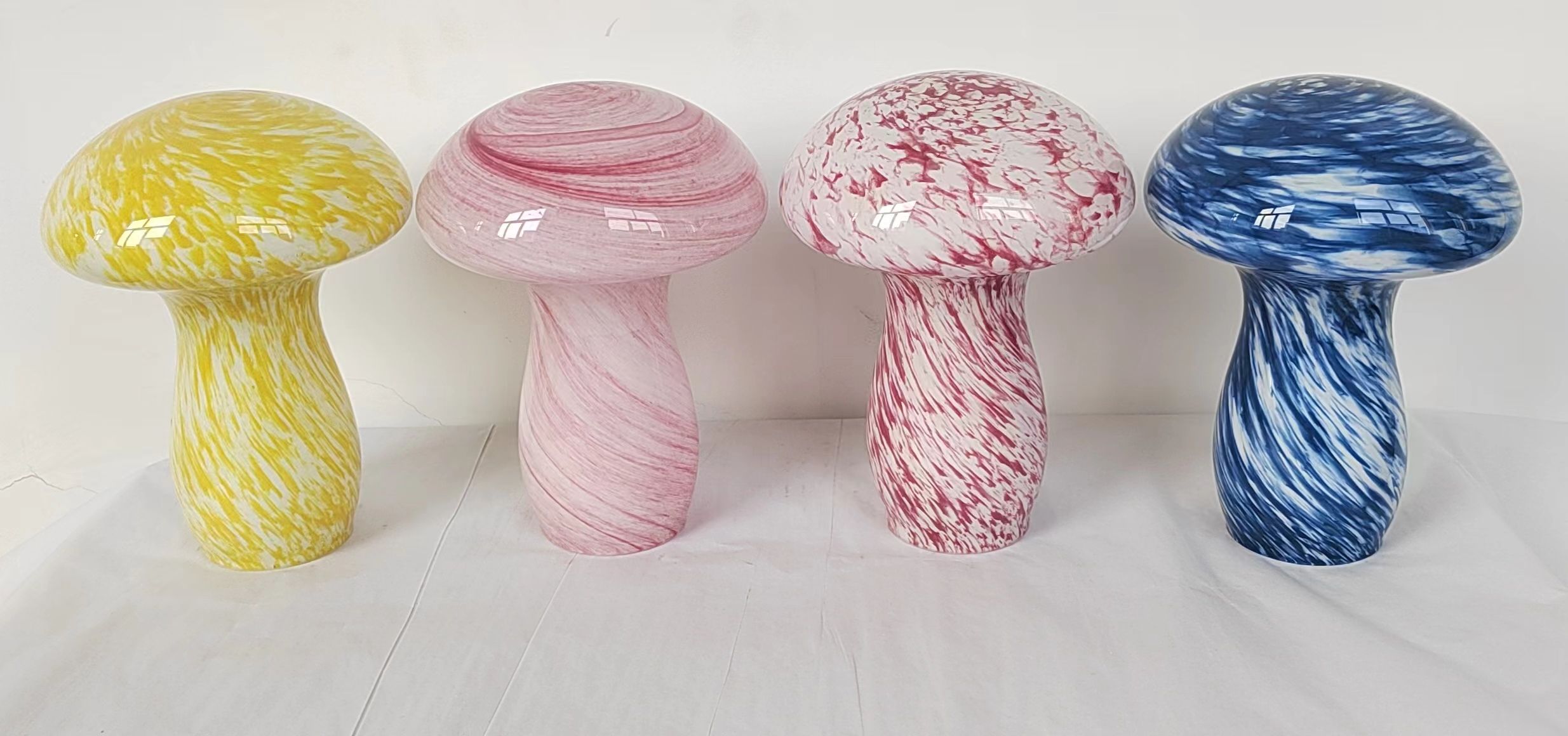 Colorful Glass mushroom in primary color  hand-made