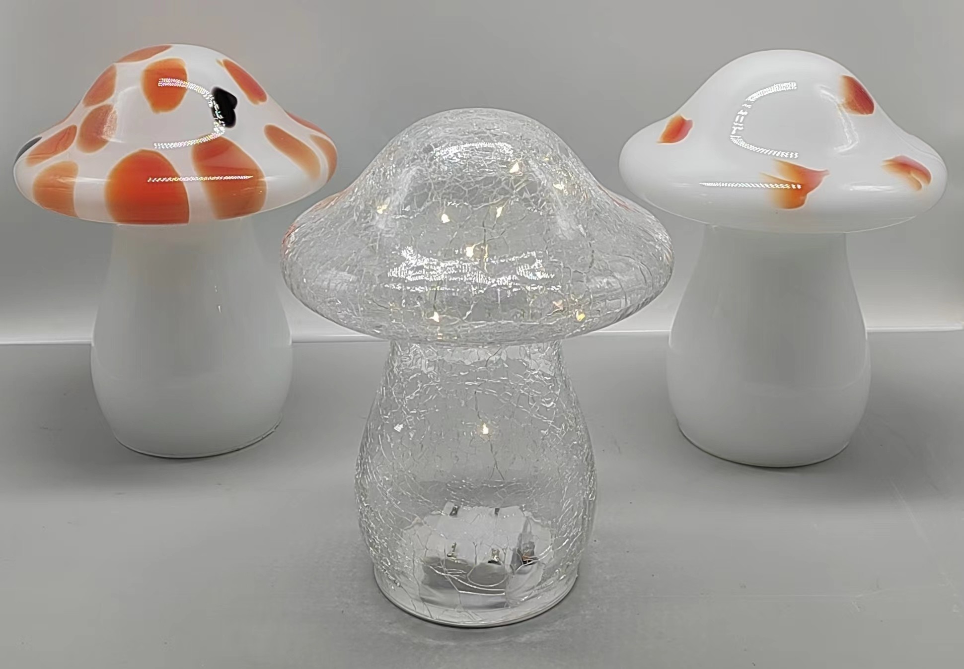 Colorful Glass mushroom in primary color  hand-made