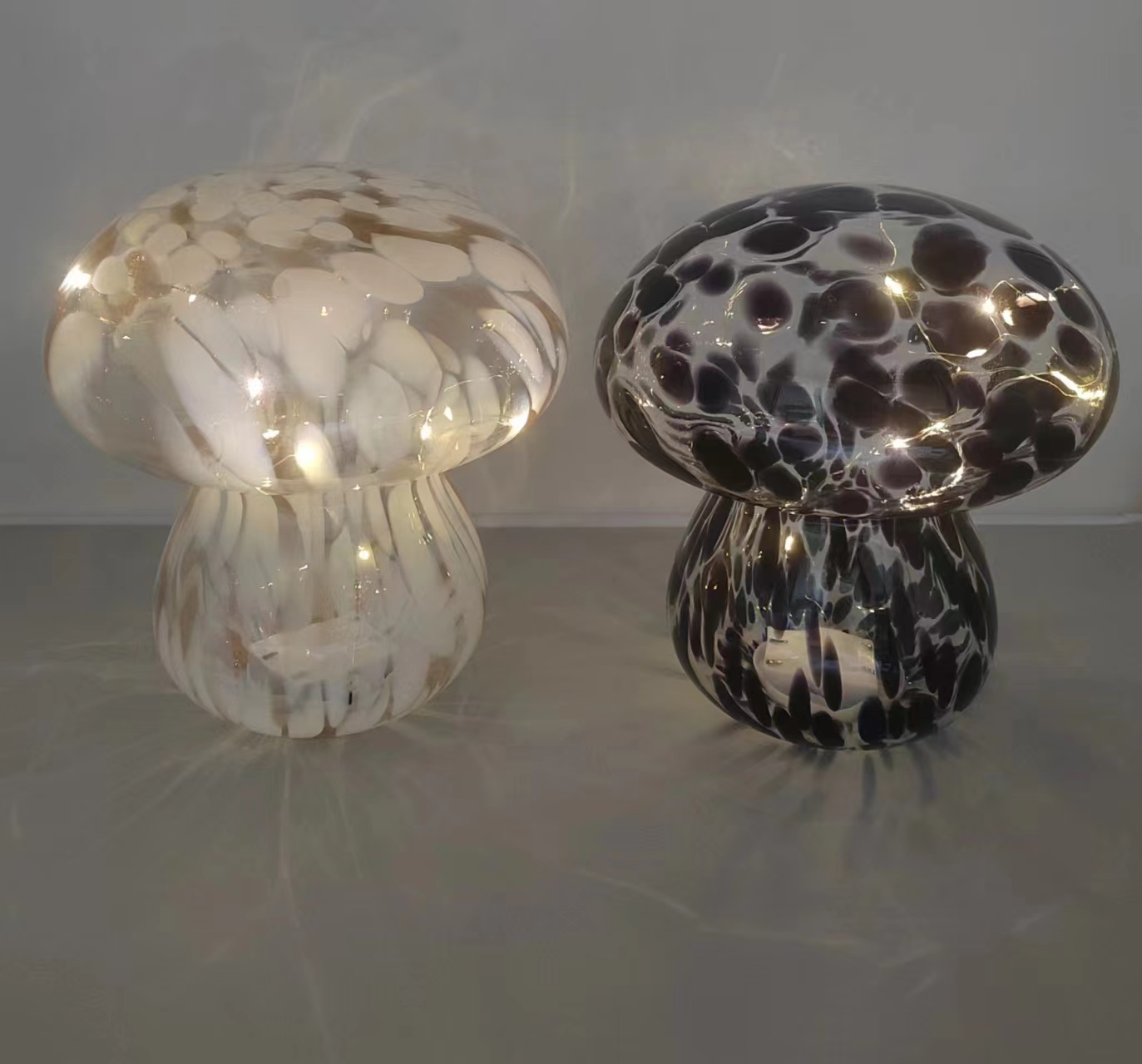 Colorful Glass mushroom in primary color  hand-made