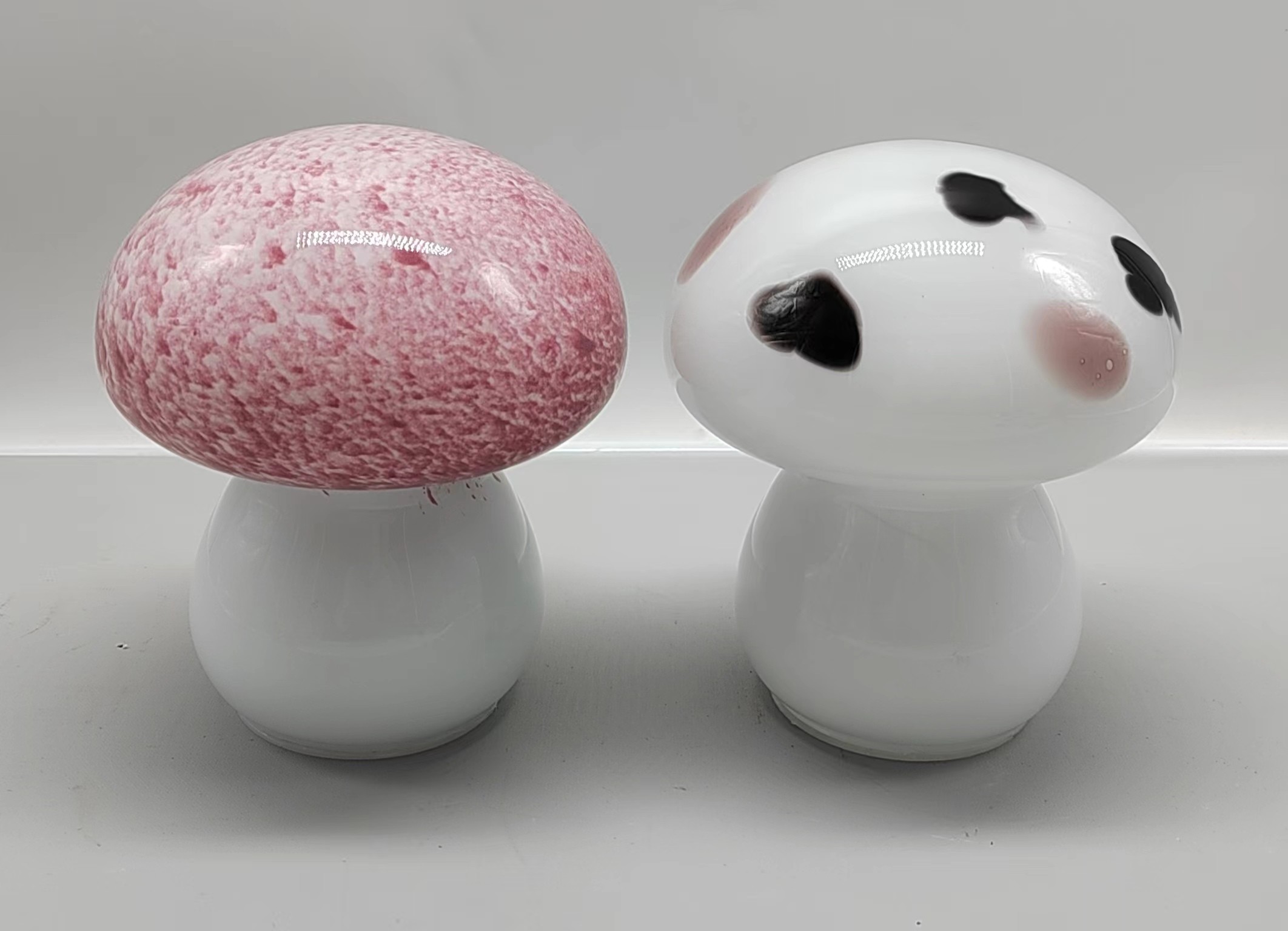 Colorful Glass mushroom in primary color  hand-made