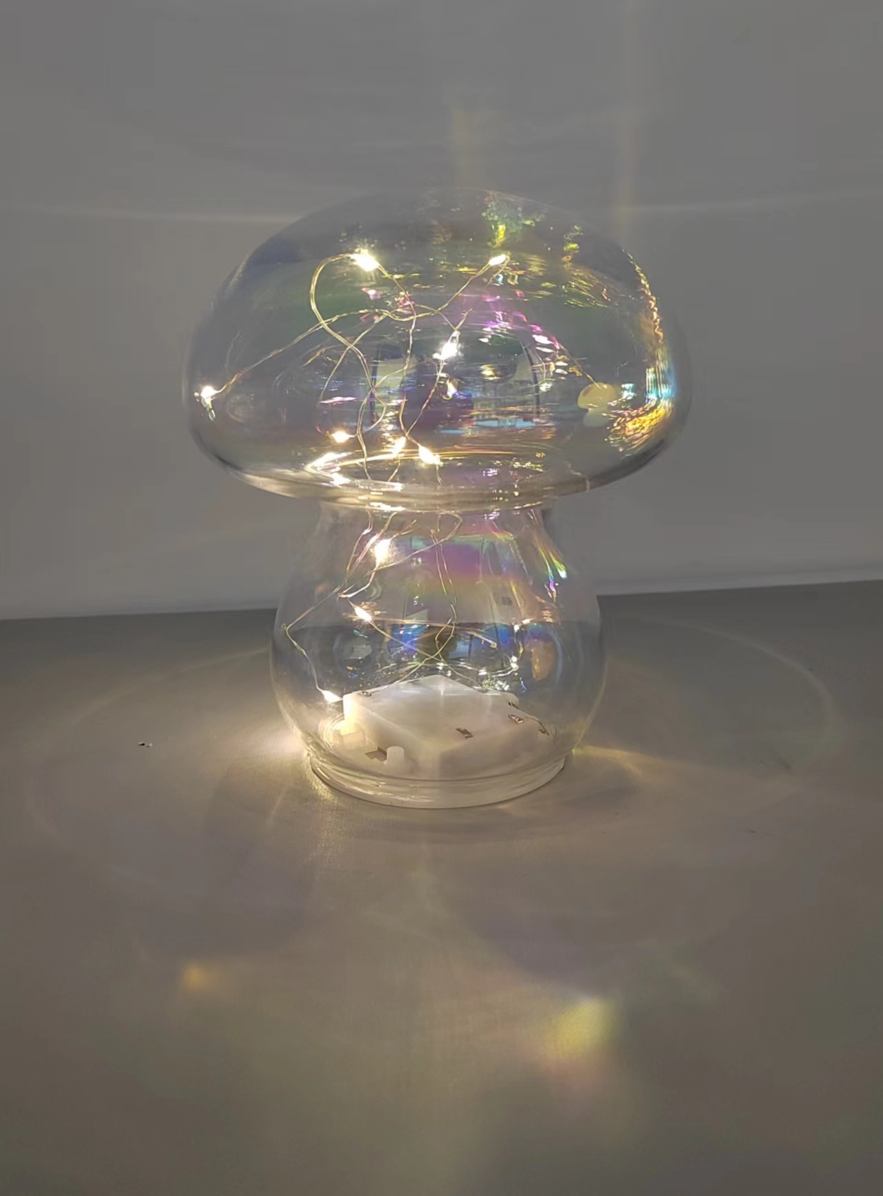 Glass  mushroom with light for Easter