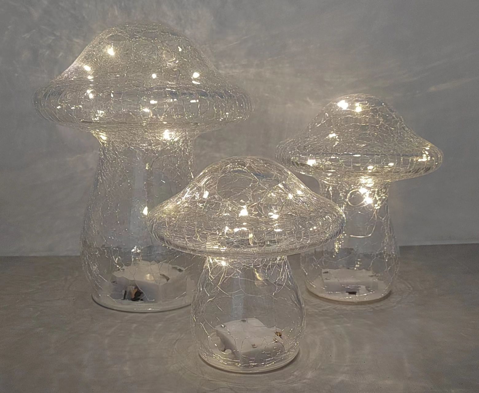 A group of Ice crack Glass mushrooms for Easter
