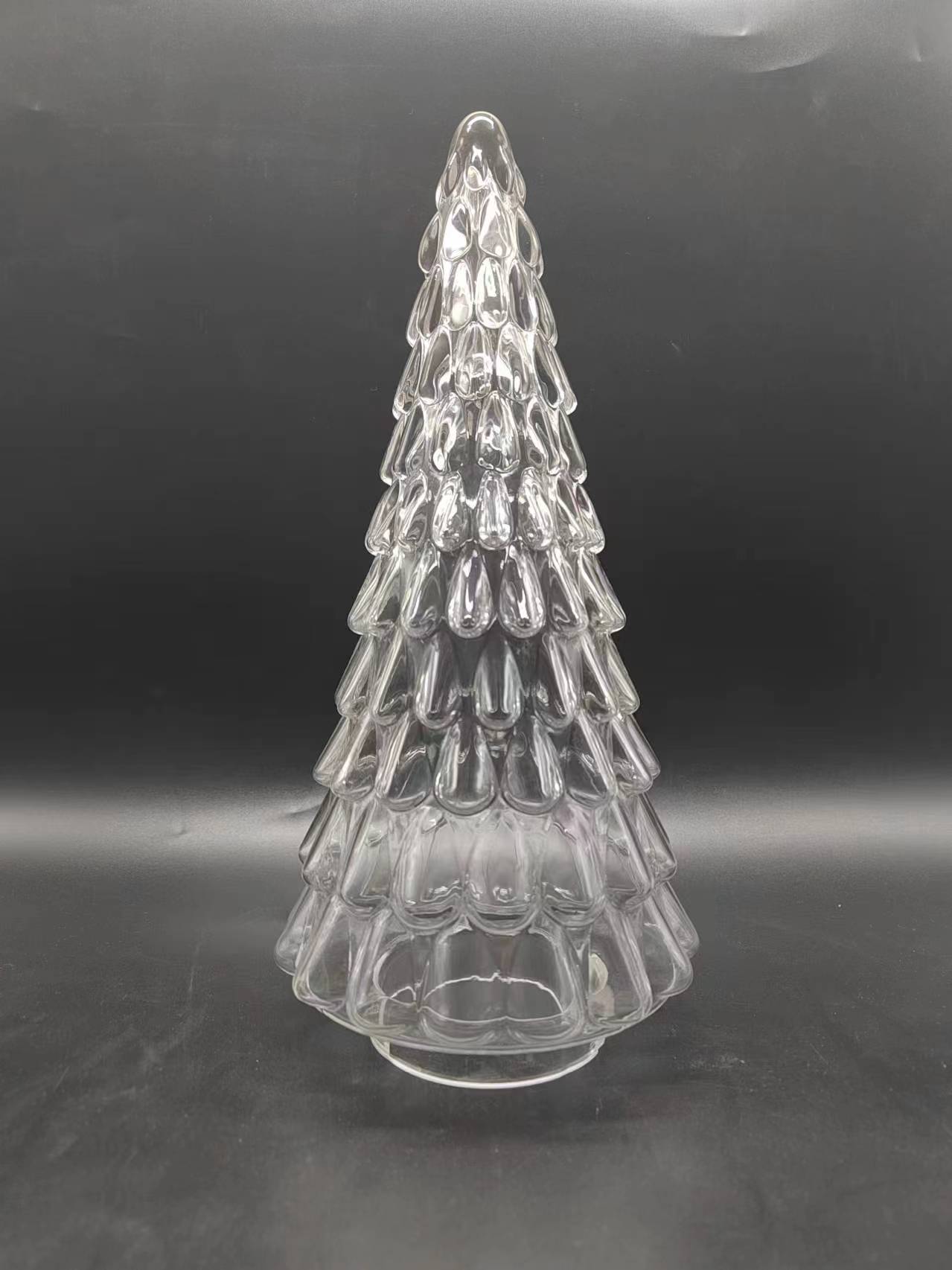 Clear glass Christmas tree with dot/L