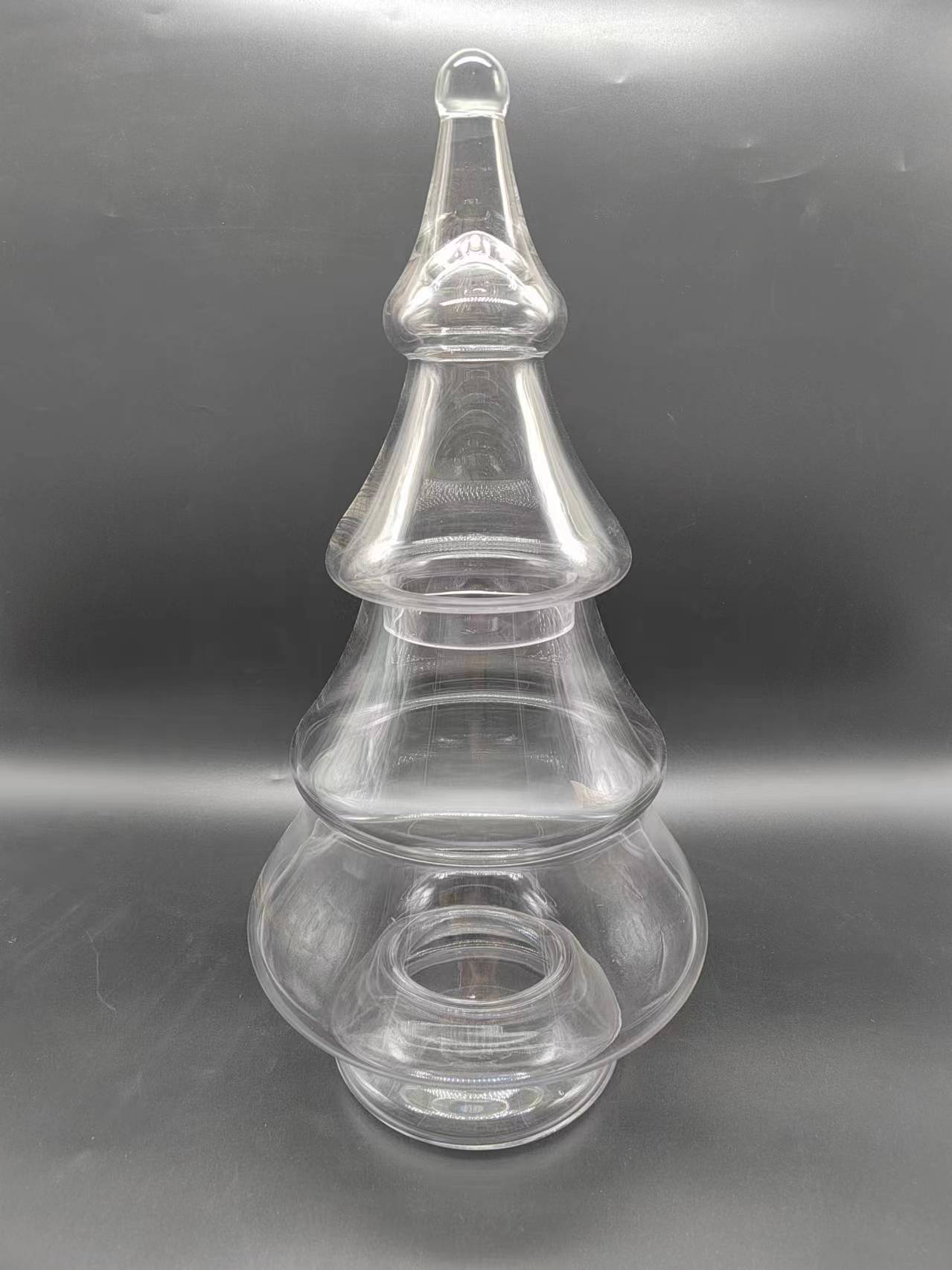 Clear glass Christmas tree hand-made /S