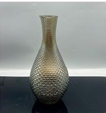 Glass vase with electroplated