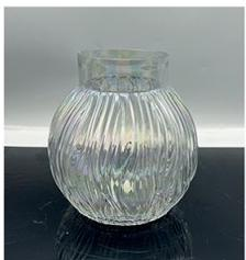 Glass vase with electroplated/S