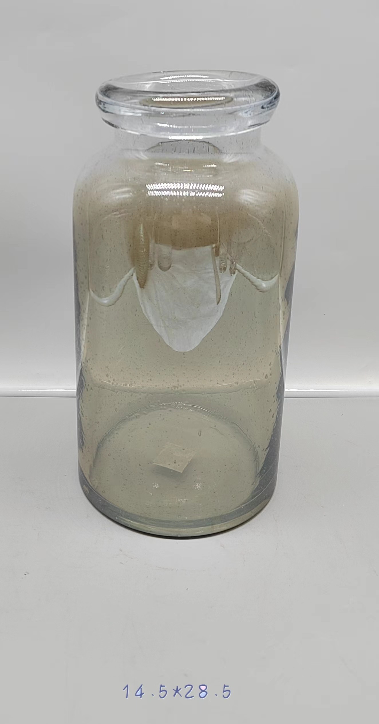 Bubble Glass vase with electroplated