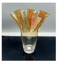 Glass vase with electroplated