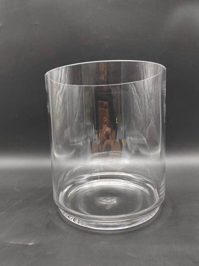 Clear glass vase made by hands