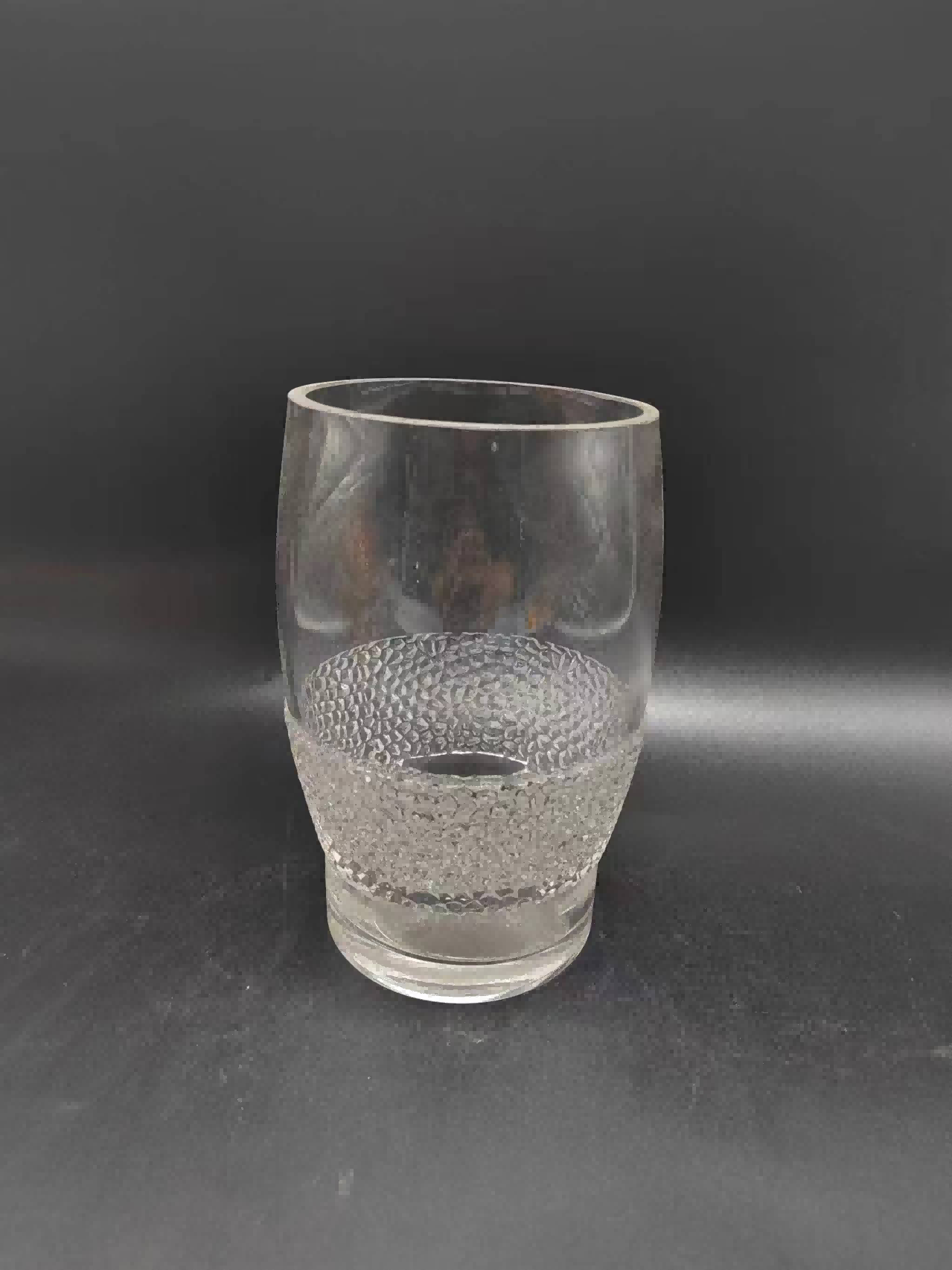 Clear glass vase made by hands