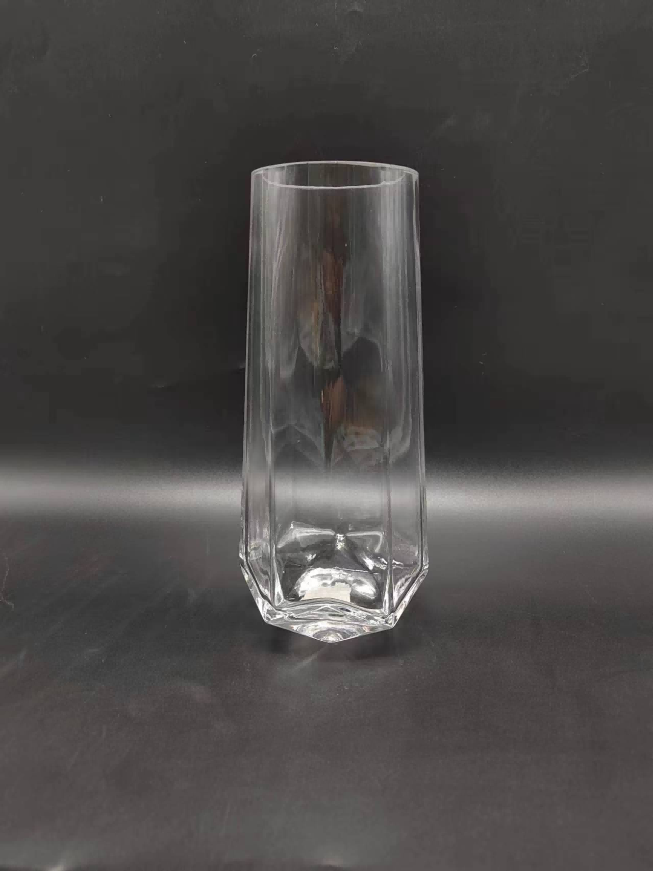 Clear glass vase made by hands
